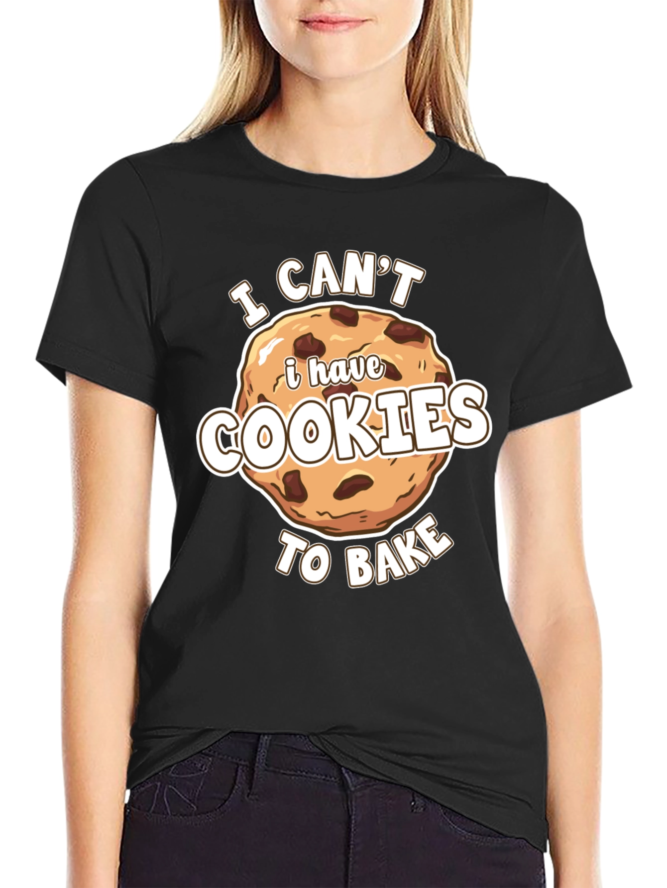 Black Funny Cookie Baking T-Shirt view 2