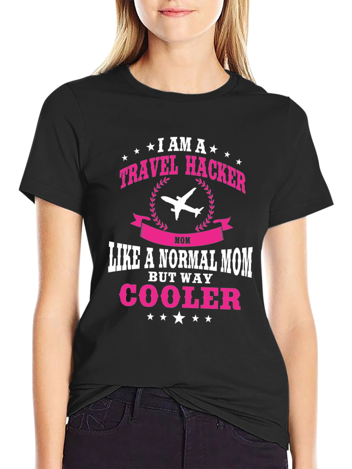 Black Travel Hacker Mom Graphic Tee view 2
