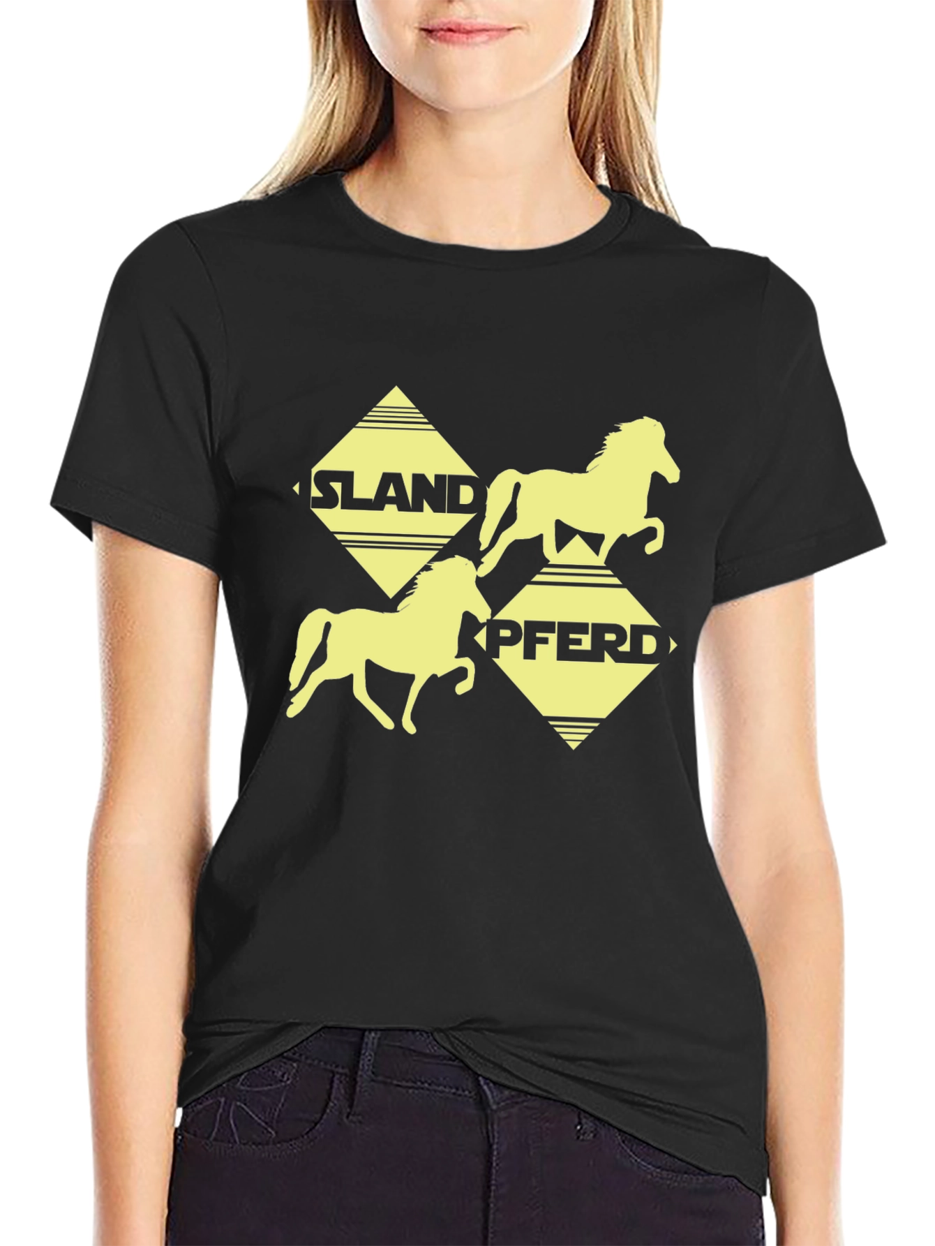 Islandpferd Graphic Tee - Black Cotton T-Shirt - 2