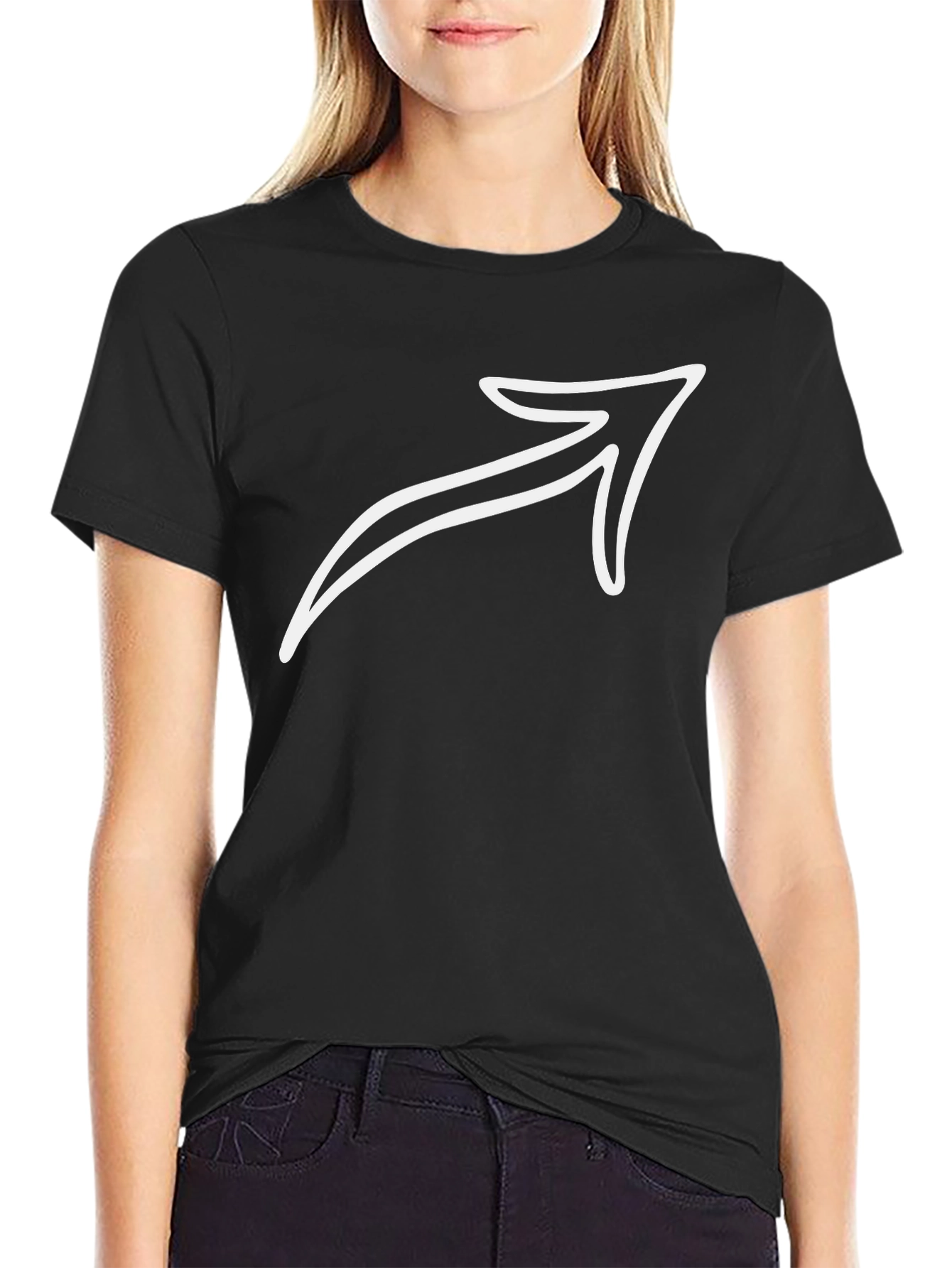 Black Arrow Graphic Tee - Black Cotton Blend view 2