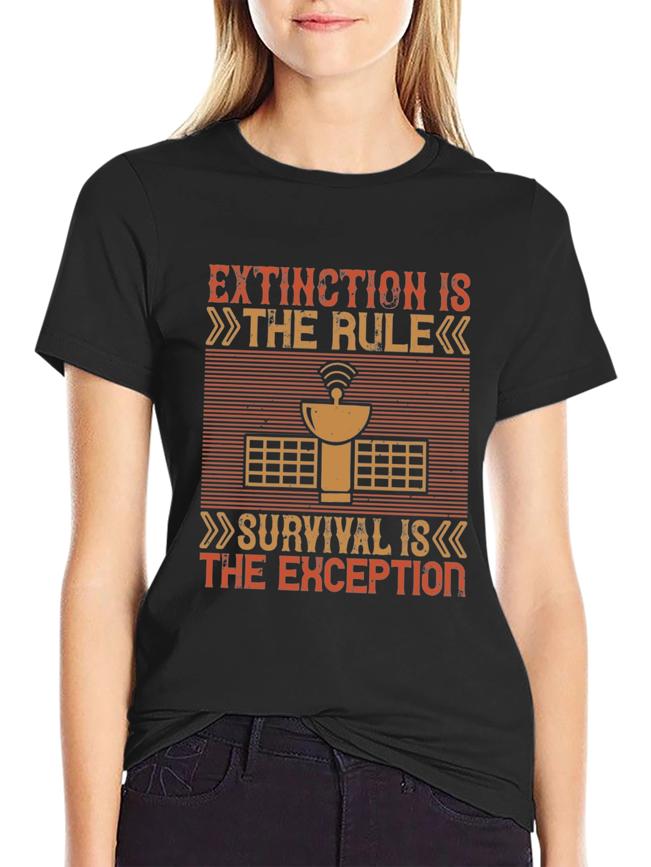 Black Extinction Rule Satellite Graphic T-Shirt view 2