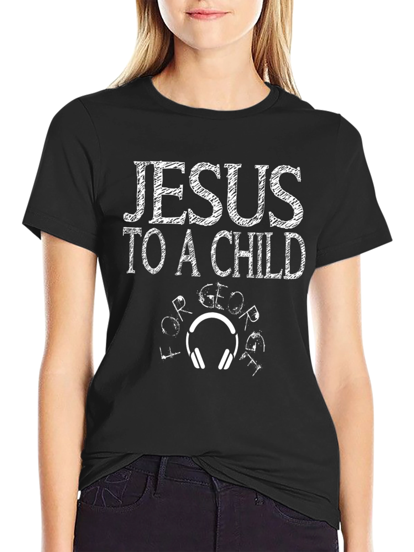 Black Jesus To A Child Graphic T-Shirt view 2