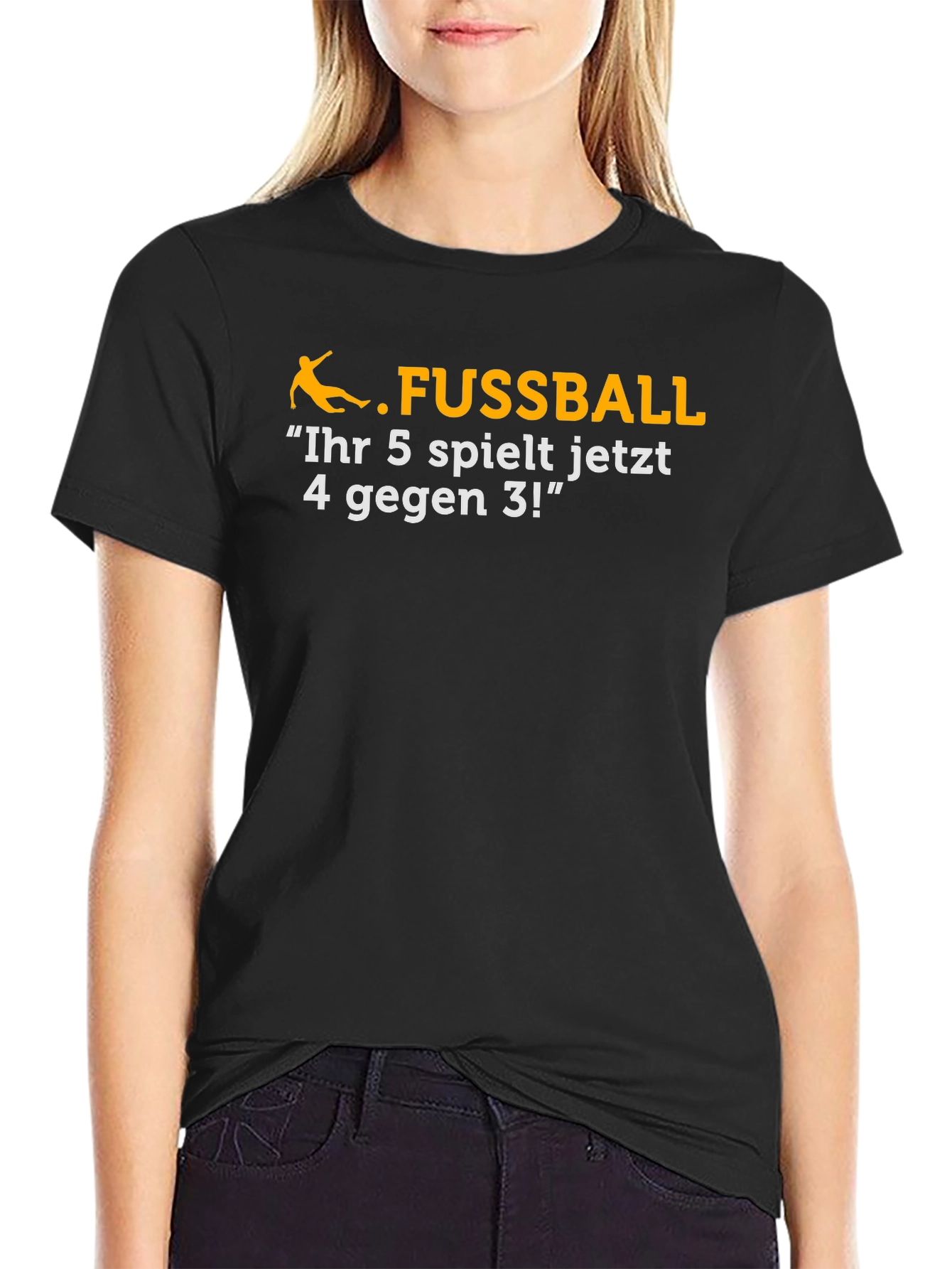 Black Funny Soccer T-Shirt - "Ihr 5 spielt jetzt..." view 2
