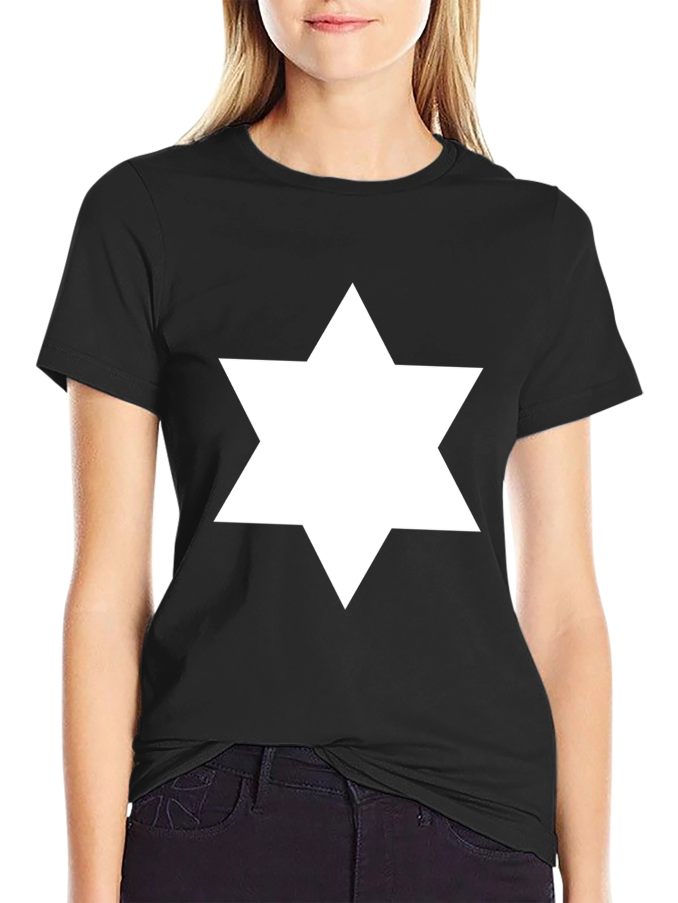 Black Star of David Graphic Tee - Men's Black T-Shirt view 2