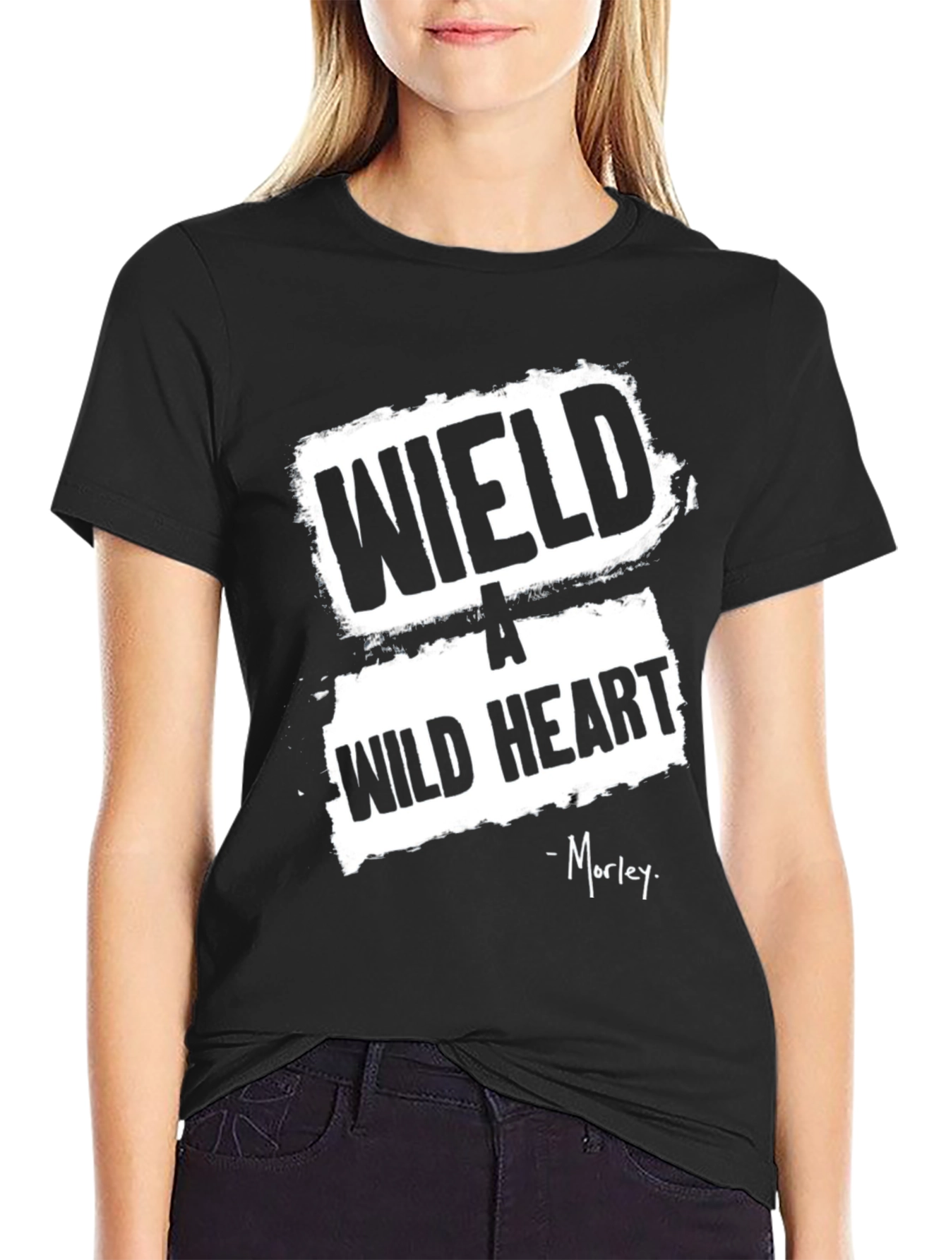 Black Wield A Wild Heart Black Graphic T-Shirt view 2