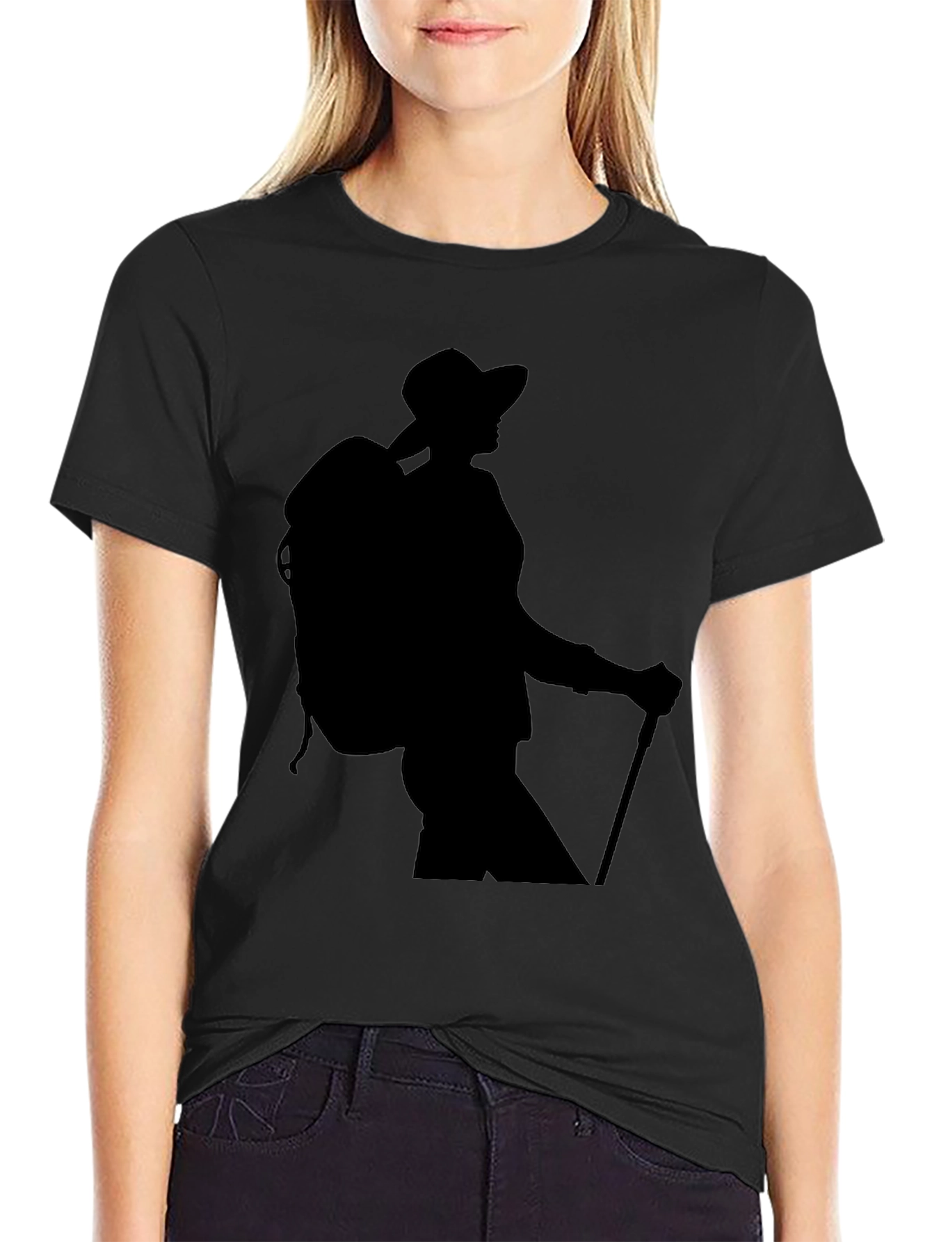 Black Hiking Silhouette Graphic Tee - Black view 2