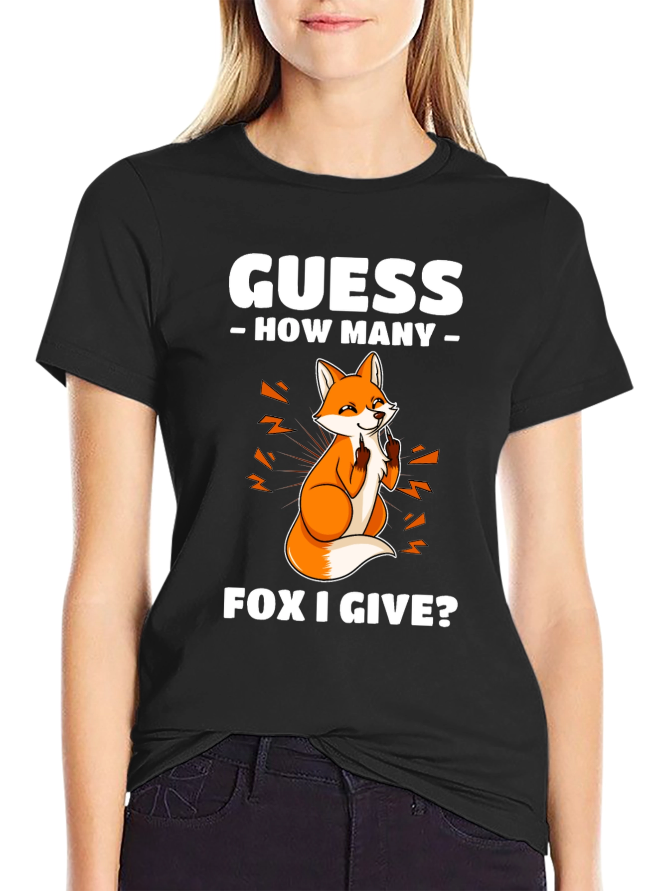 Black Guess How Many Fox I Give T-Shirt view 2