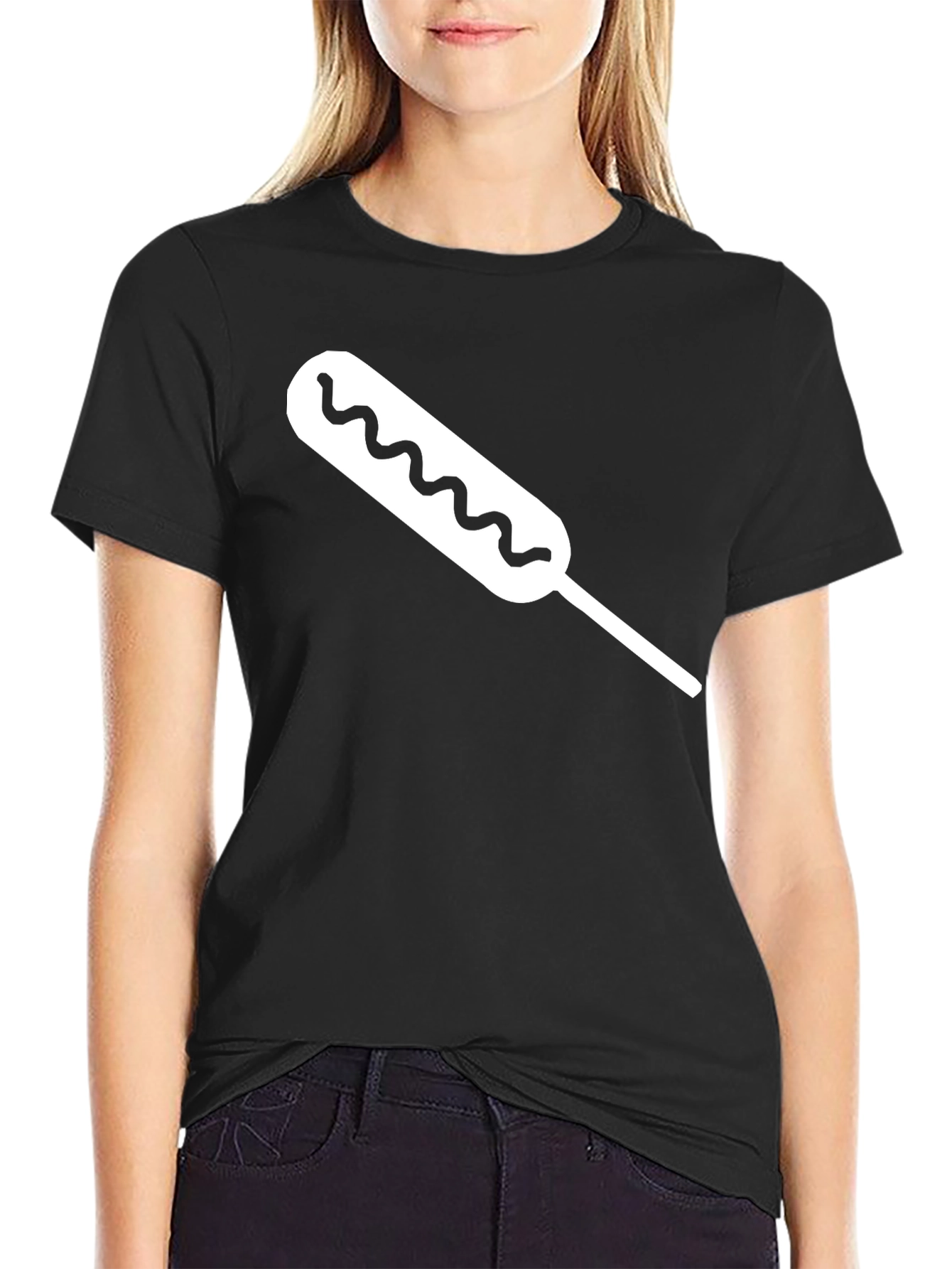 Black Corn Dog Graphic Tee - Black T-Shirt view 2