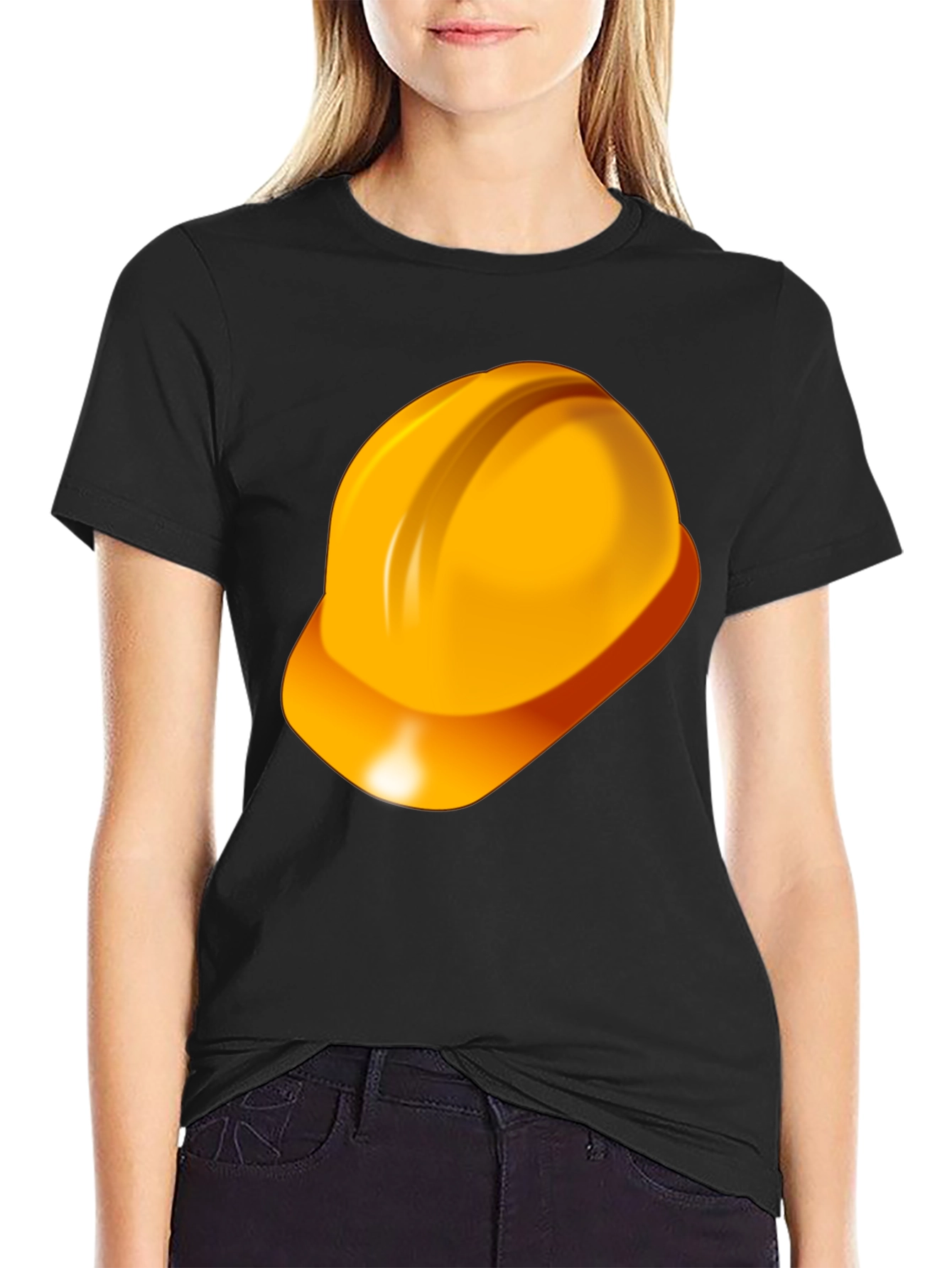 Black Construction Hard Hat T-Shirt - Safety First! view 2
