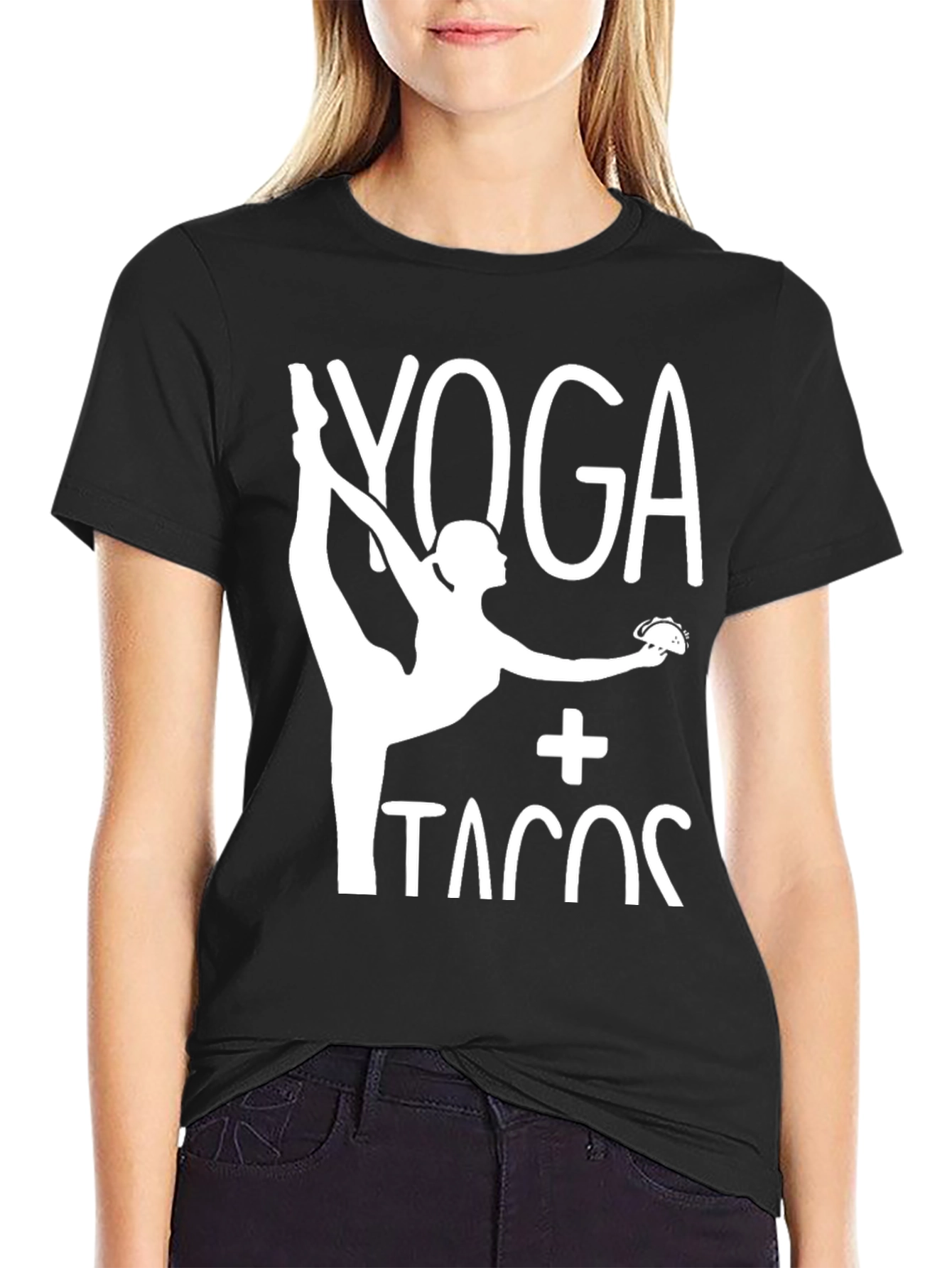 Black Yoga and Tacos Graphic Tee view 2