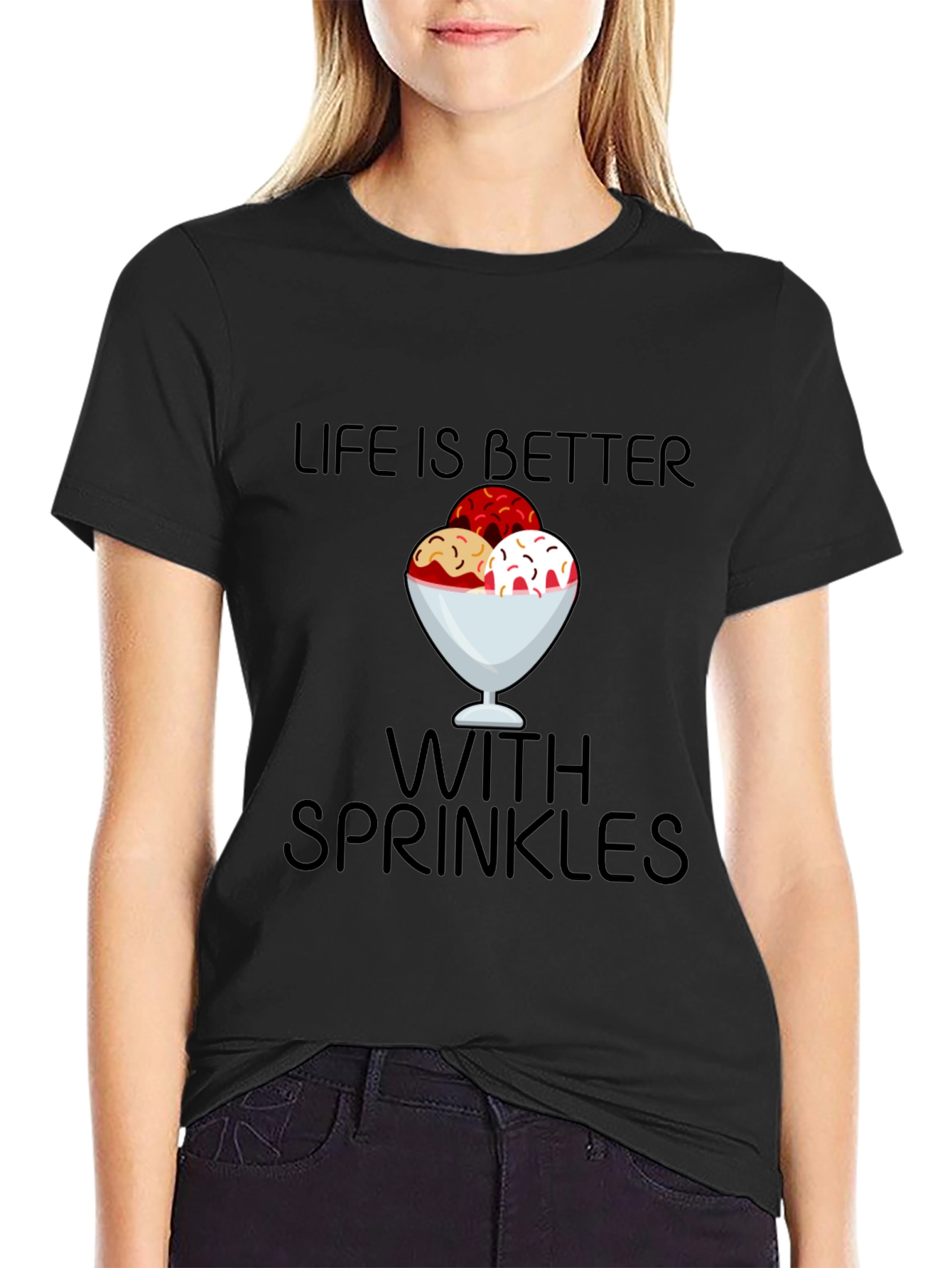 Black Life is Better With Sprinkles T-Shirt view 2