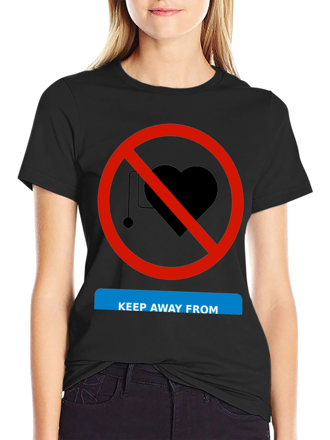 Black Keep Away From Love Funny T-Shirt view 2