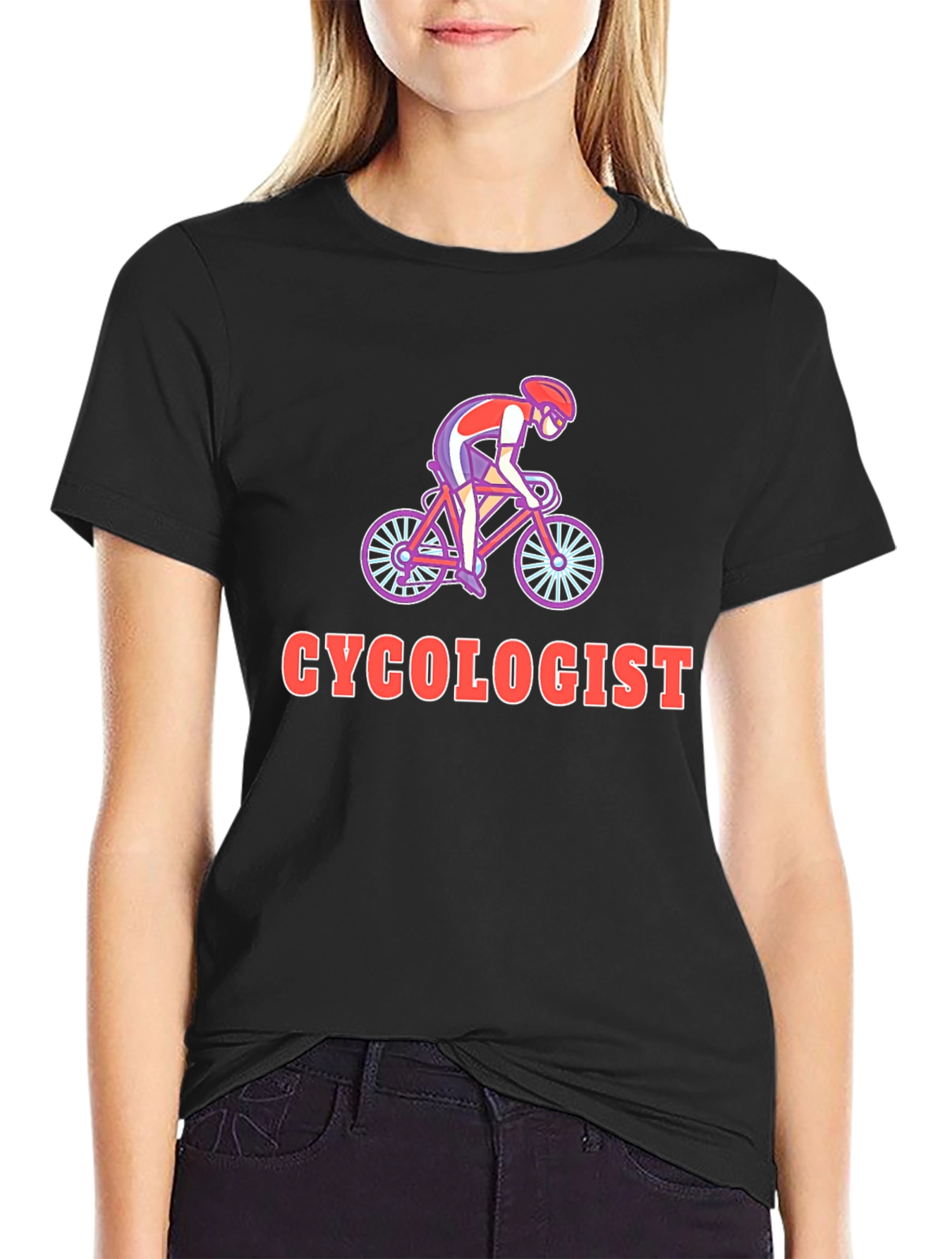 Black Cyclologist T-Shirt - Funny Cycling Gift view 2
