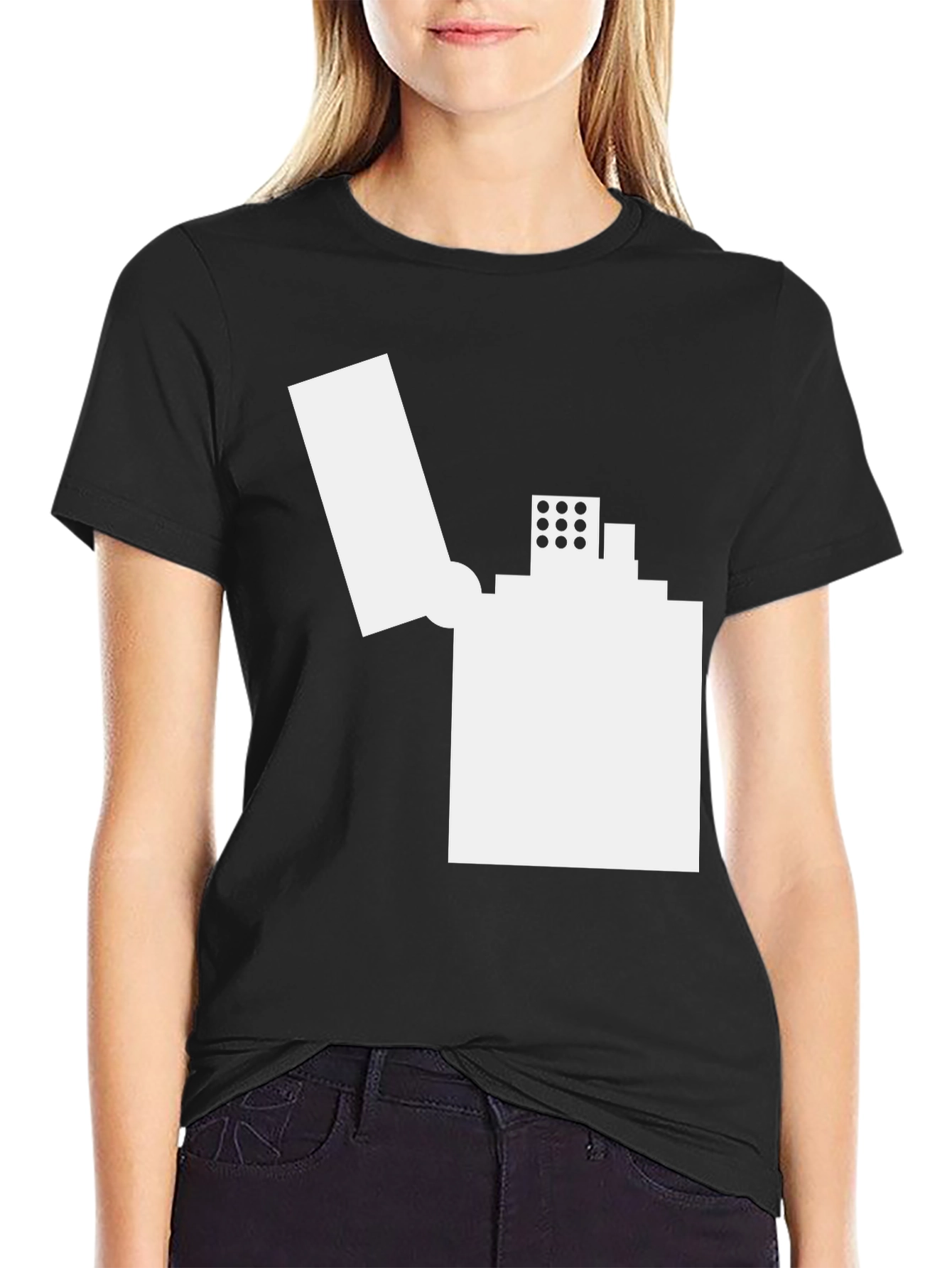 Black Lighter Graphic Tee - Cool Minimalist Design view 2