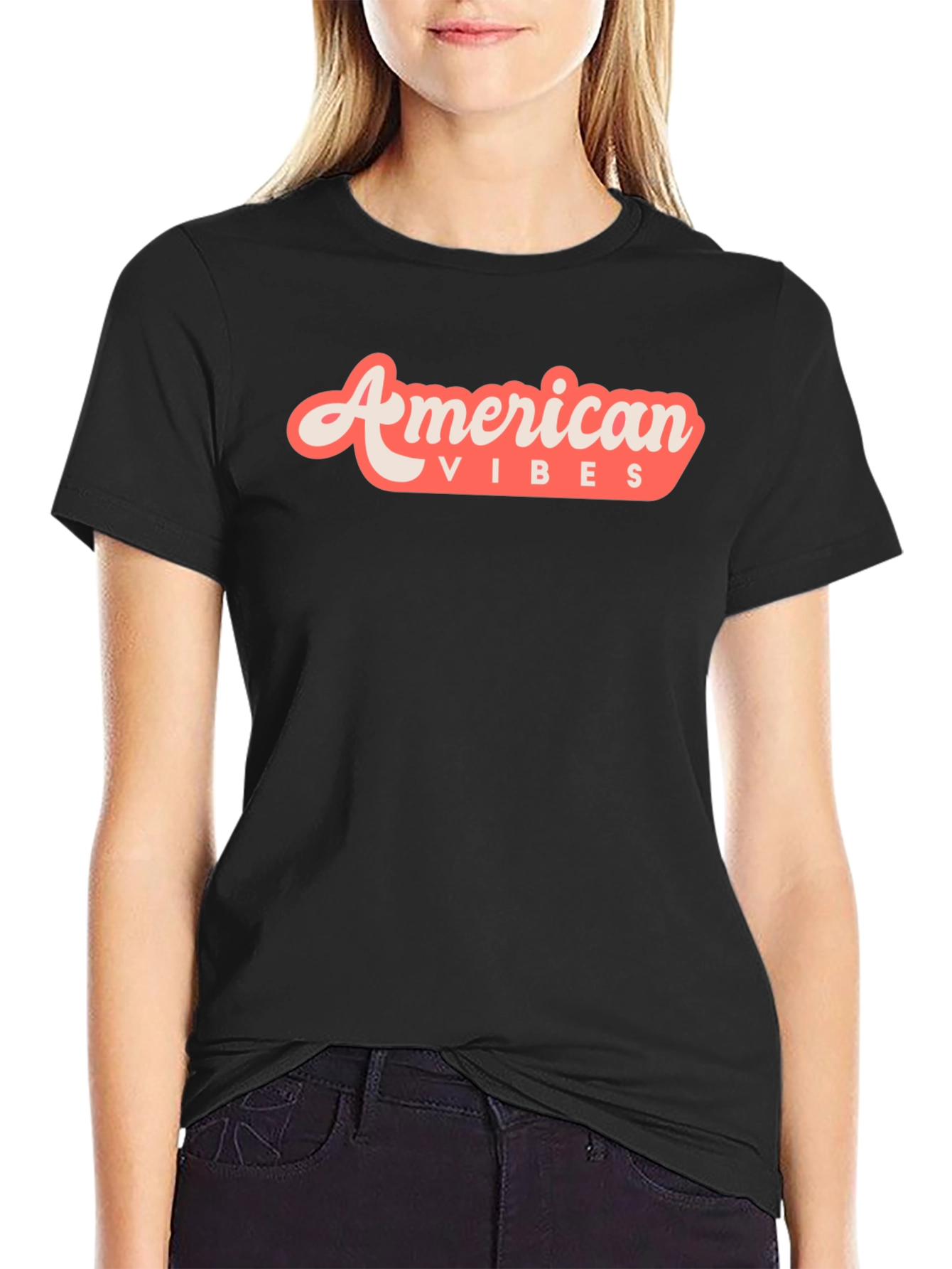 Black American Vibes Graphic Tee - Retro Style view 2