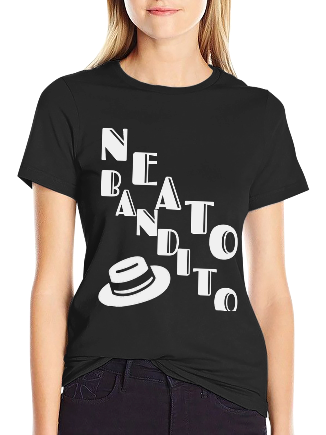 Black Stylish Black T-Shirt with 'BANDITO' Graphic view 2