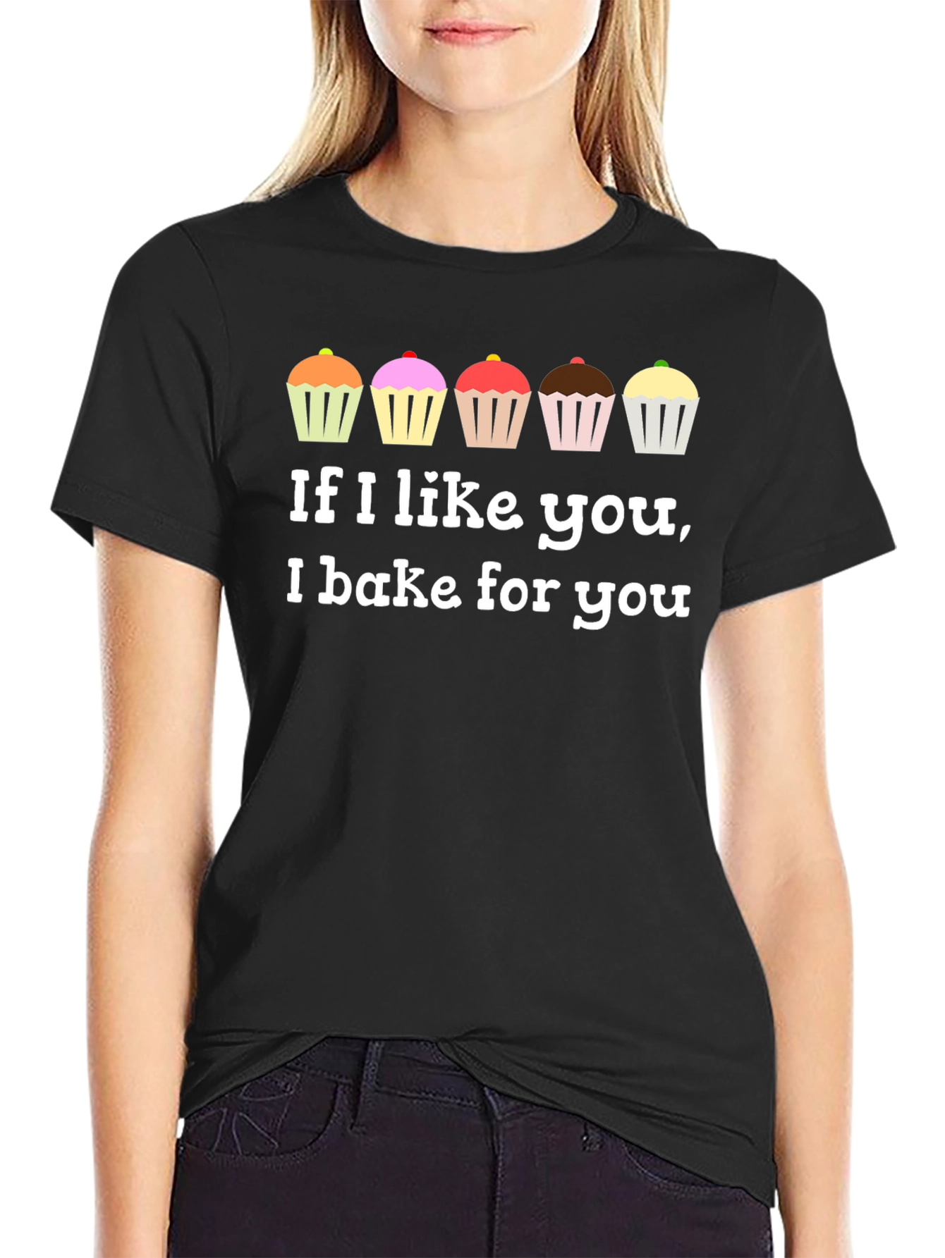 Black If I Like You, I Bake For You T-Shirt view 2