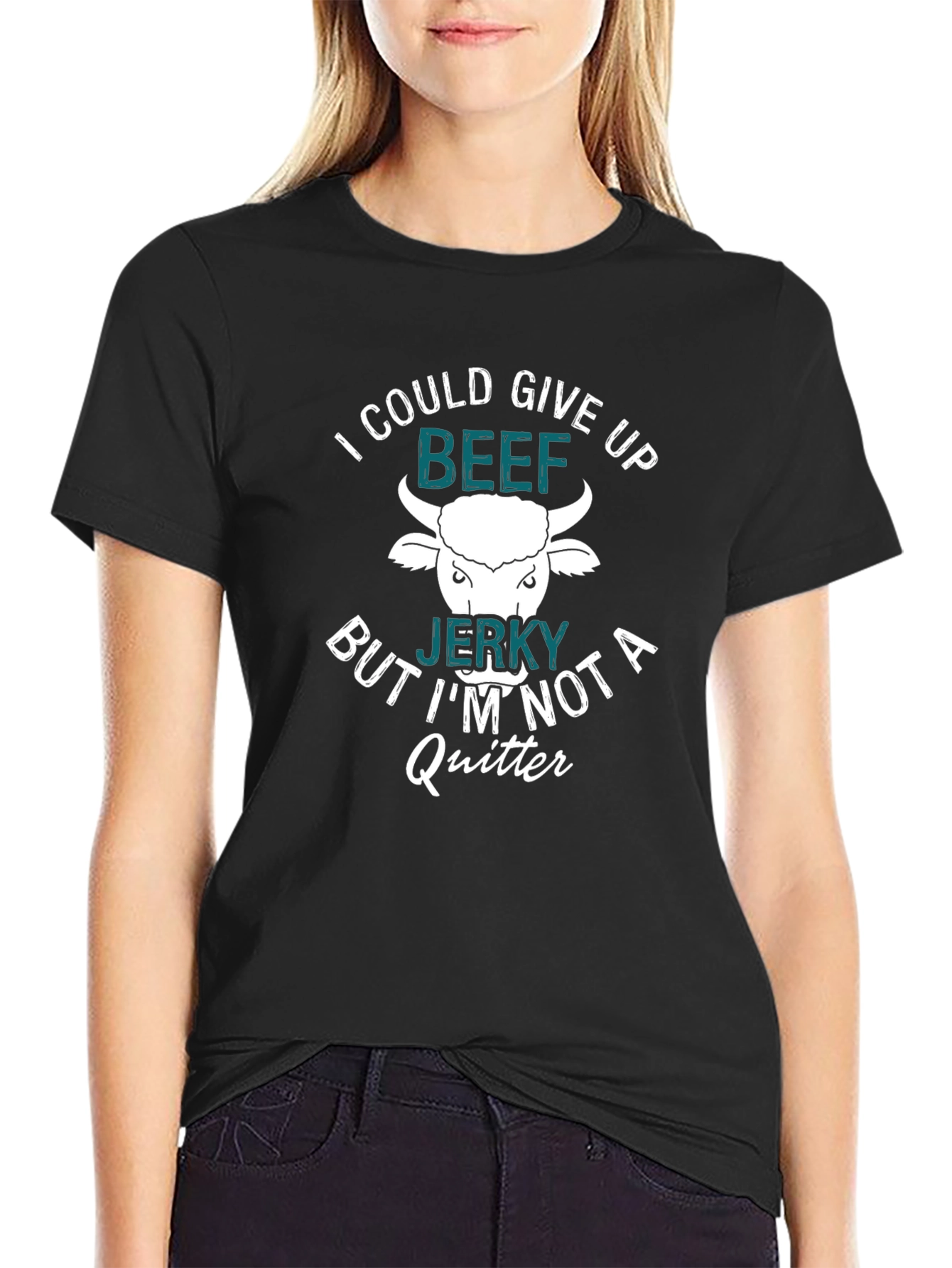 Black Beef Jerky Lover T-Shirt - I'm Not a Quitter! view 2