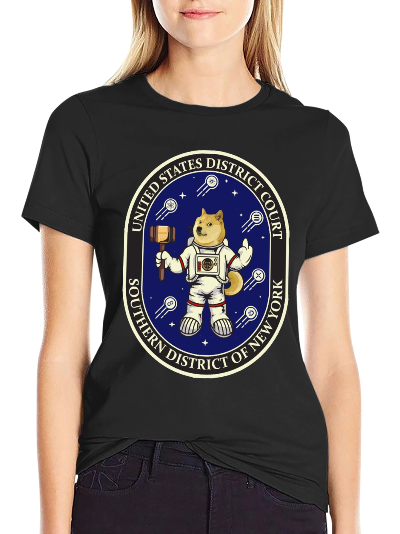 Black Doge Astronaut T-Shirt - Southern District Court of New York view 2