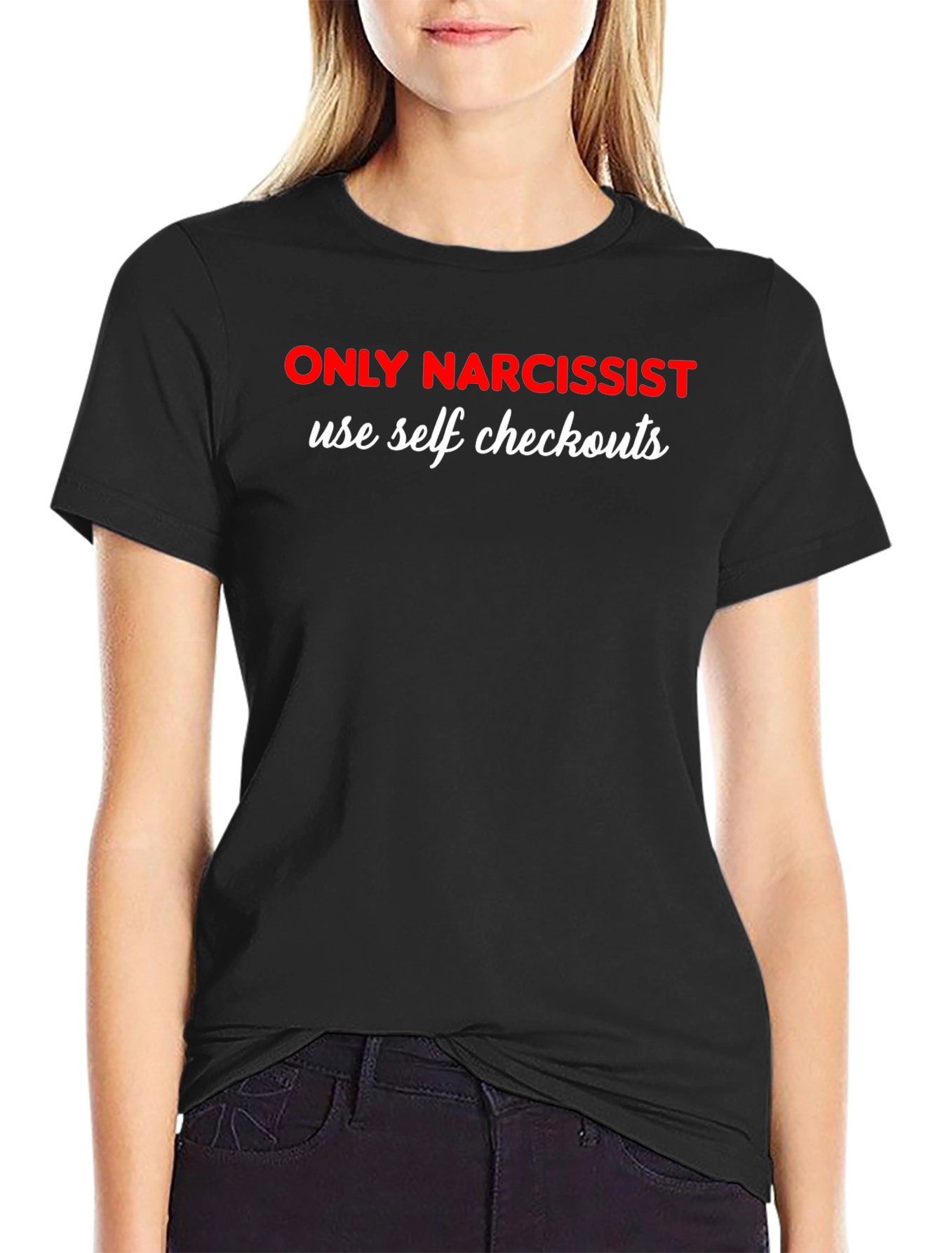 Black Narcissist Self Checkout Graphic Tee view 2