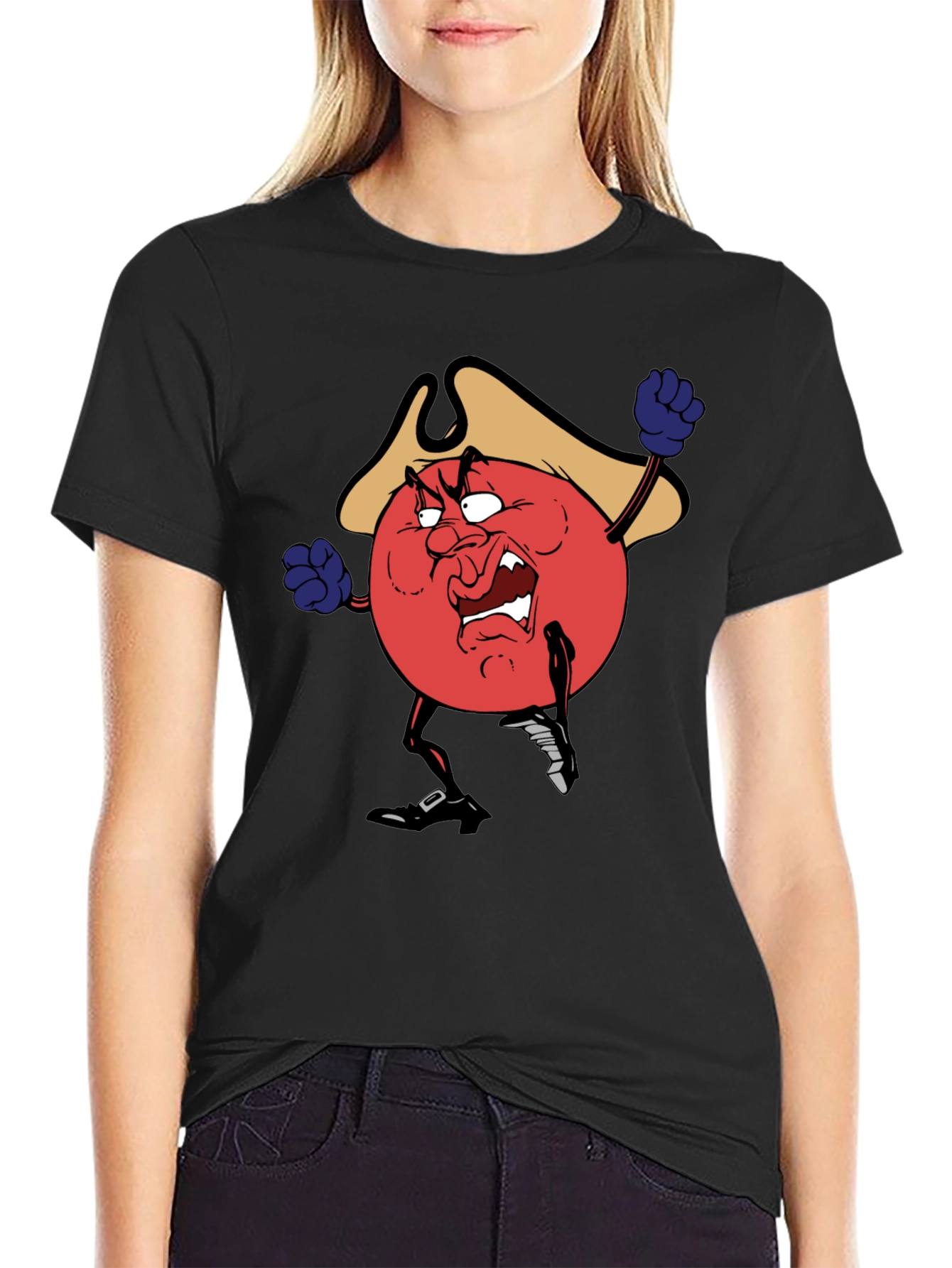 Black Angry Pirate Tomato T-Shirt - Black view 2