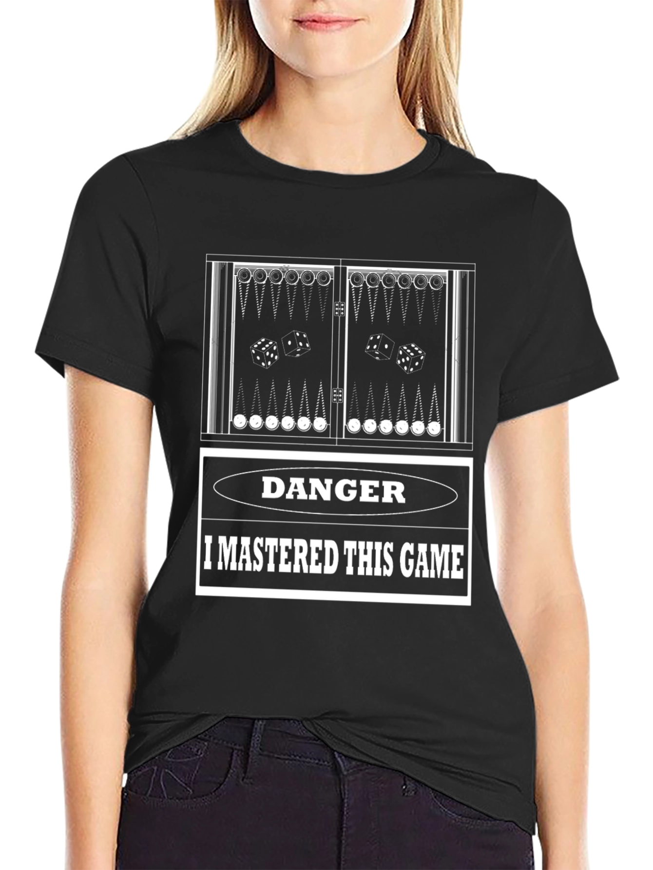 Danger: I Mastered This Game Backgammon T-Shirt - 2