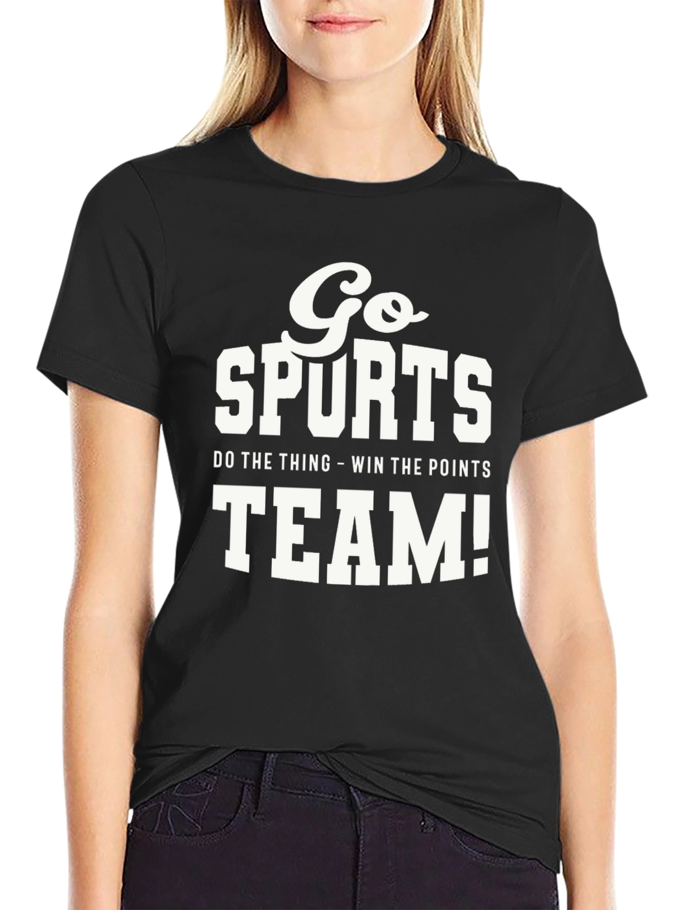 Black Go Spurs Team! Novelty Graphic Tee view 2