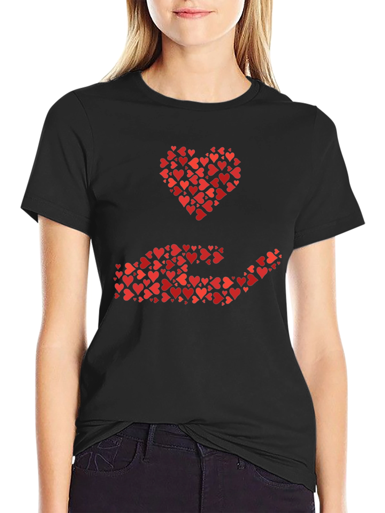 Black Heart in Hand Graphic Tee - Black view 2