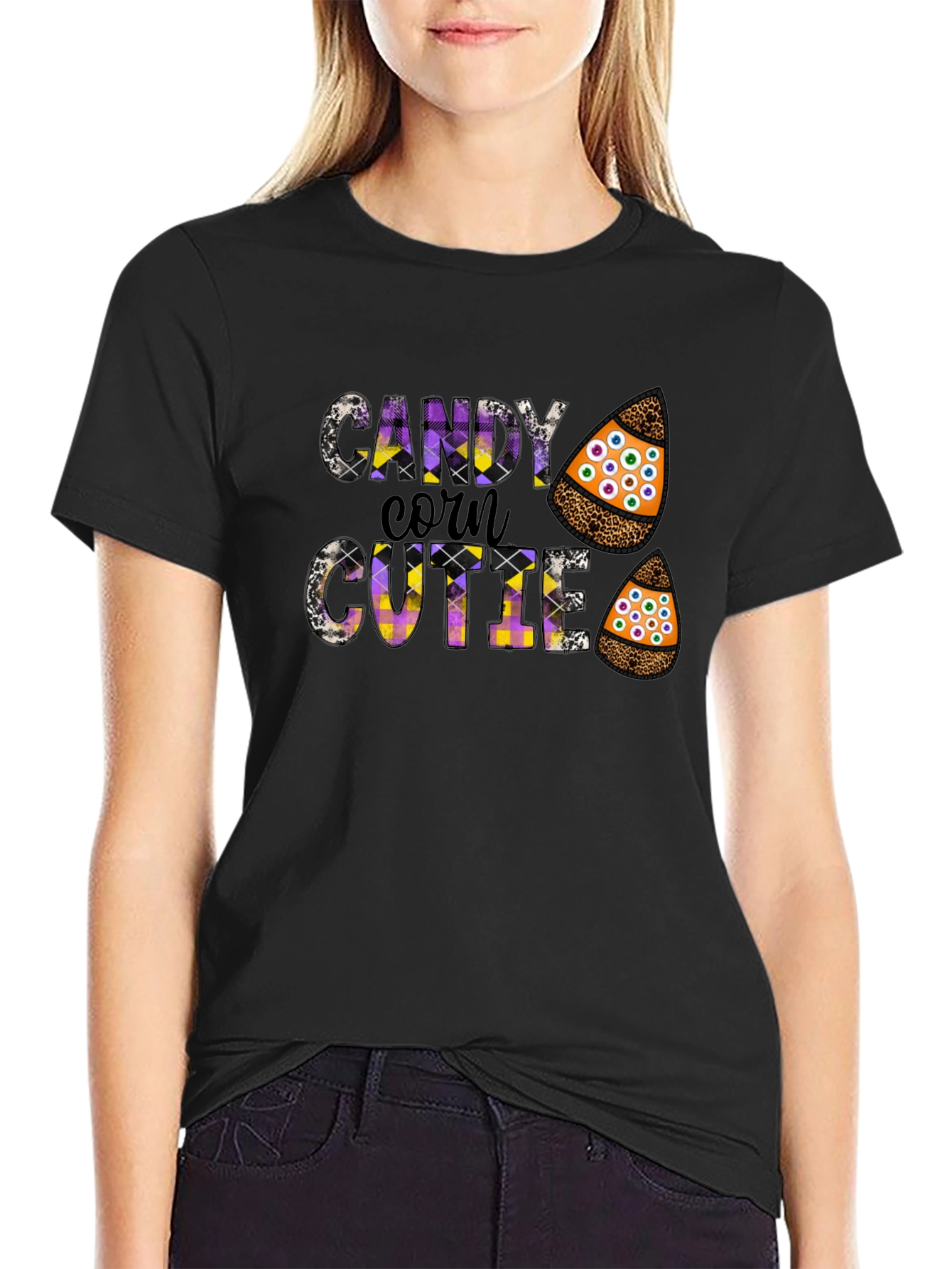 Black Candy Corn Cutie Graphic T-Shirt view 2