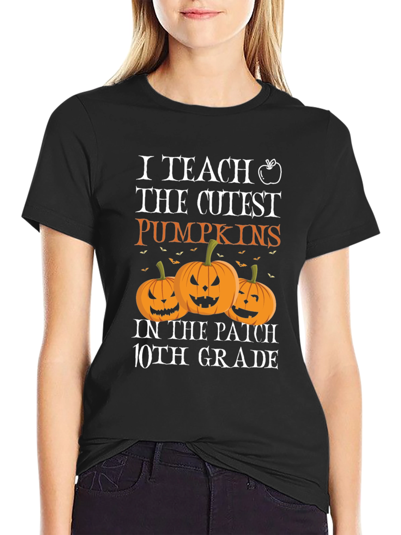 Black I Teach The Cutest Pumpkins T-Shirt view 2