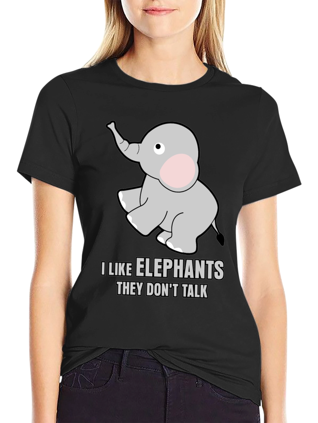 Black I Like Elephants T-Shirt view 2