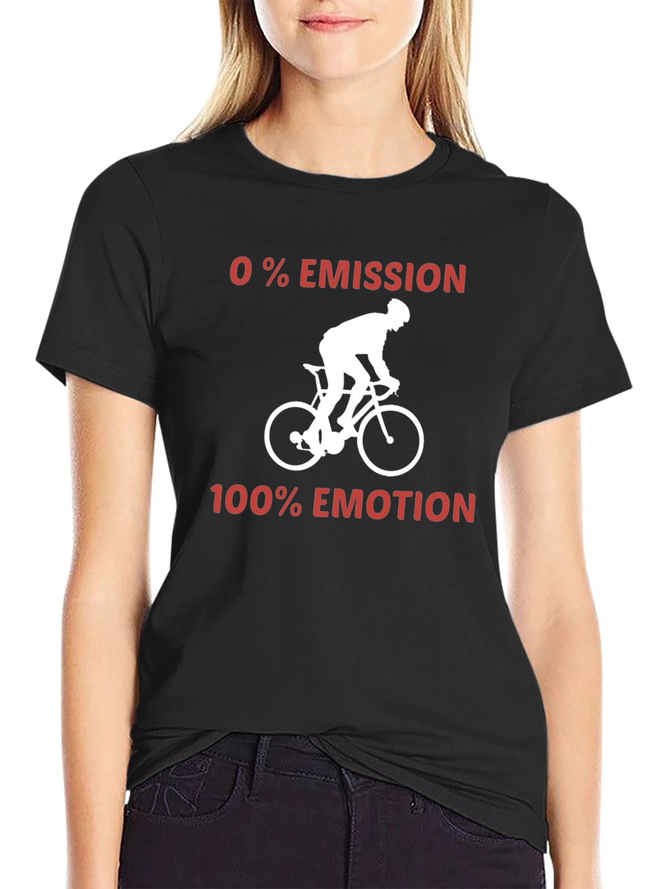 Black Eco Ride T-Shirt - 0% Emission, 100% Emotion! view 2