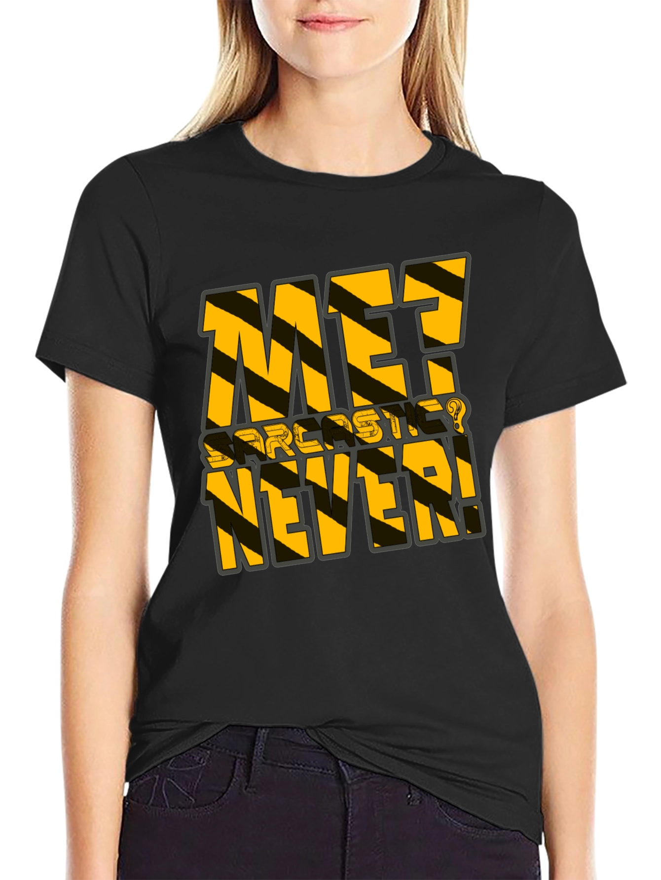 Black Sarcastic Never T-Shirt - Black Humor Tee view 2