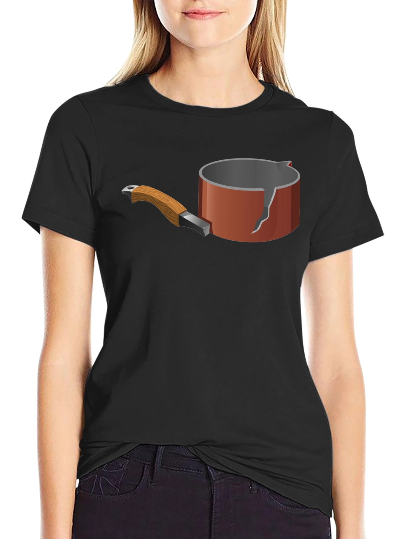 Black Broken Pot Graphic Tee - Unique Casual Wear view 2