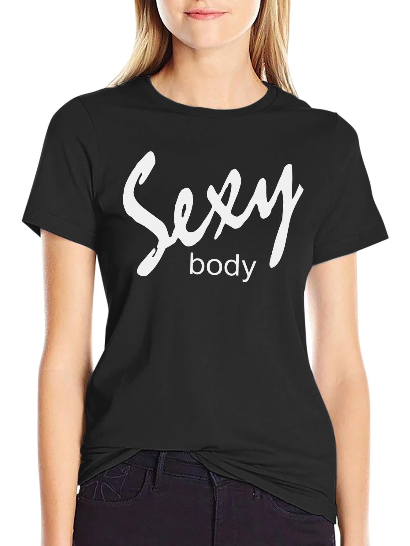 Black Sexy Body Black T-Shirt - Men's Fashion view 2