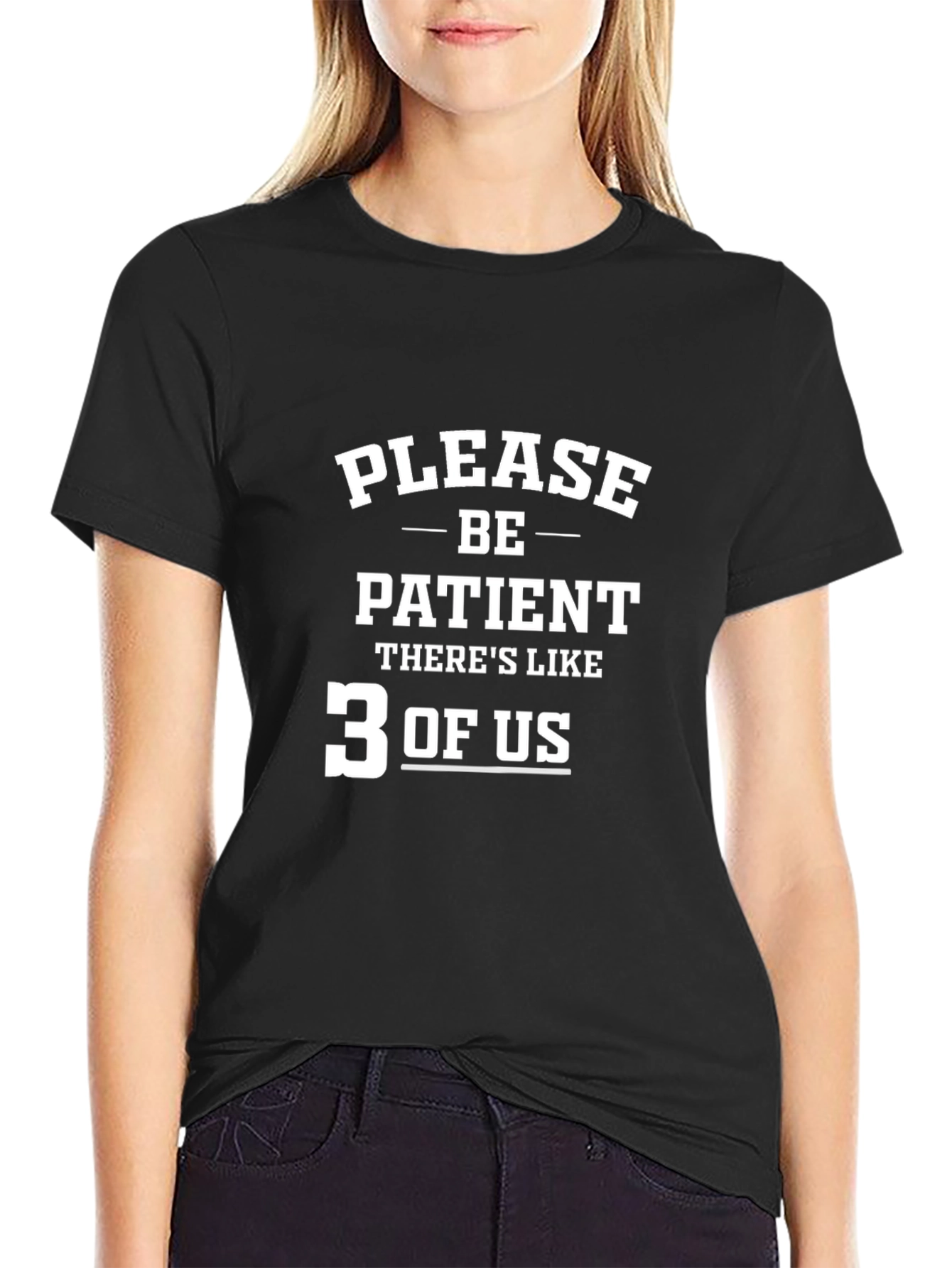 Black Funny "Please Be Patient" Graphic Tee view 2