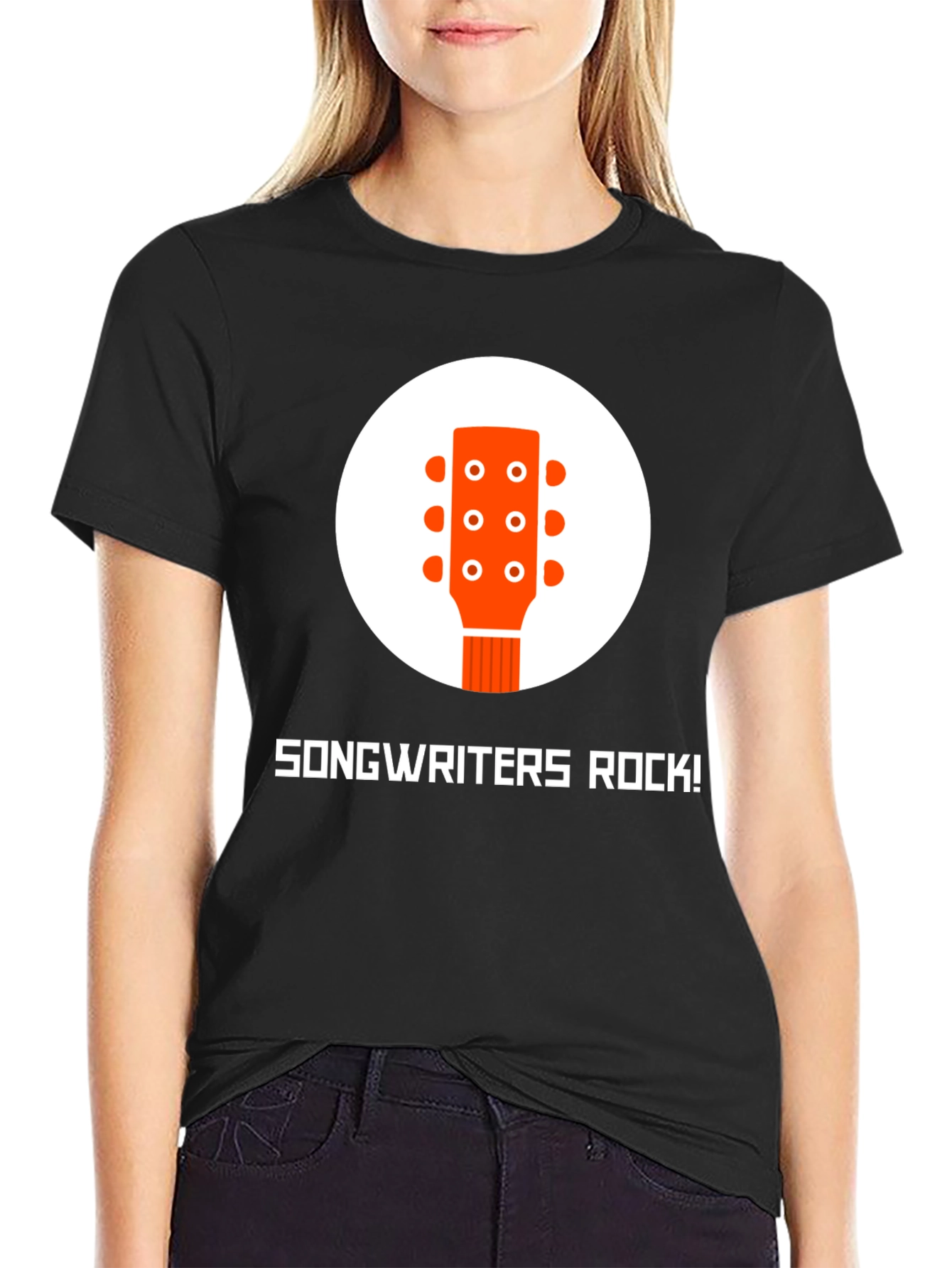 Black Songwriters Rock T-Shirt - Music Lover Tee view 2