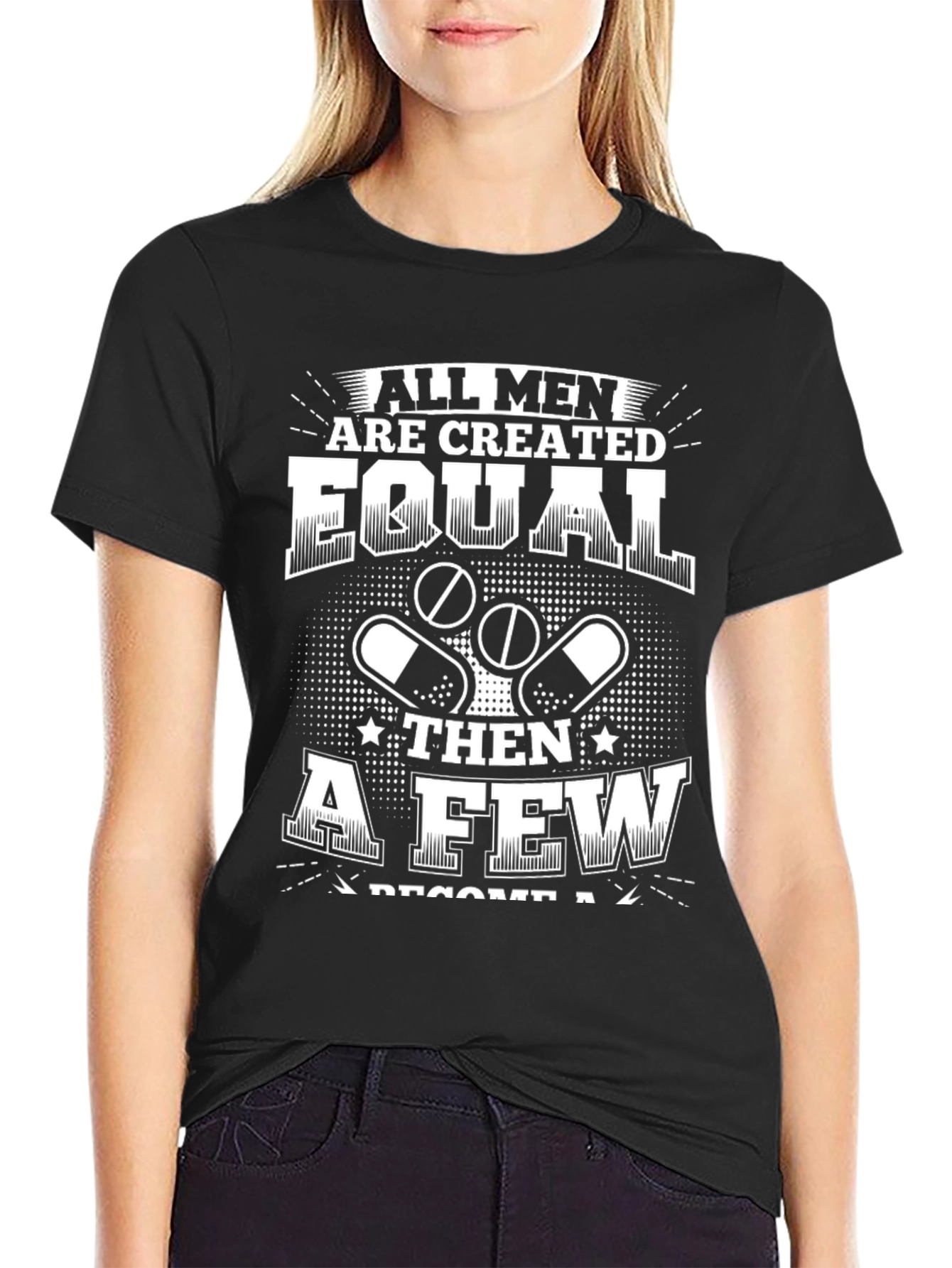 Black All Men Are Created Equal T-Shirt view 2