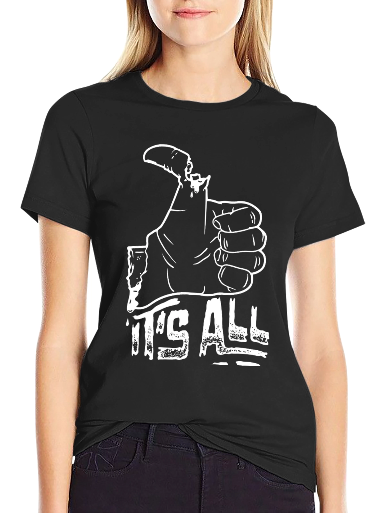 Black It's All Good Graphic T-Shirt view 2