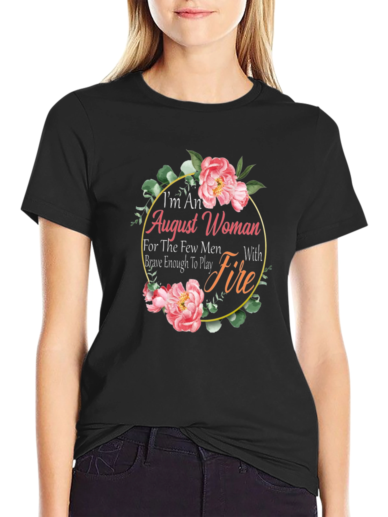 Black August Woman Floral Graphic T-Shirt view 2