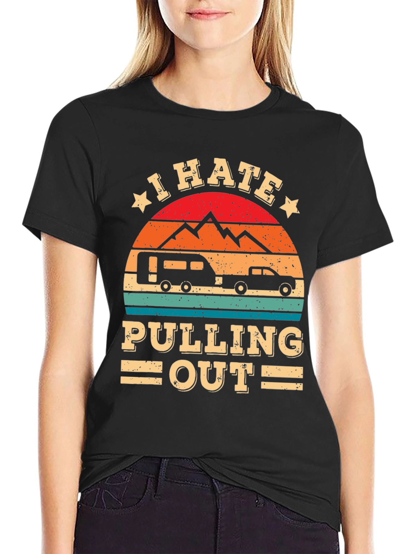 Black I Hate Pulling Out Camping T-Shirt view 2