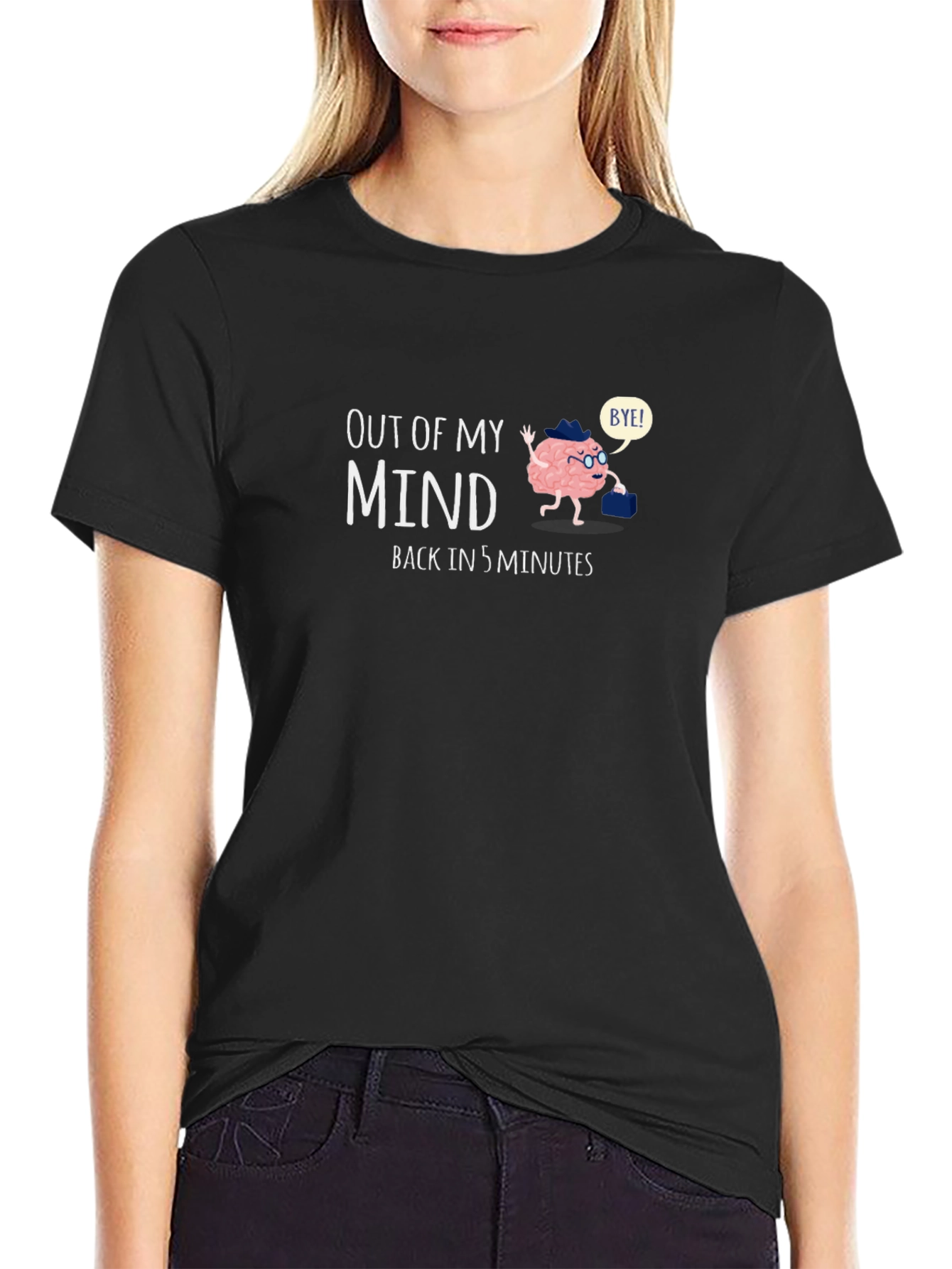 Black Out of My Mind T-Shirt Funny Brain Tee view 2