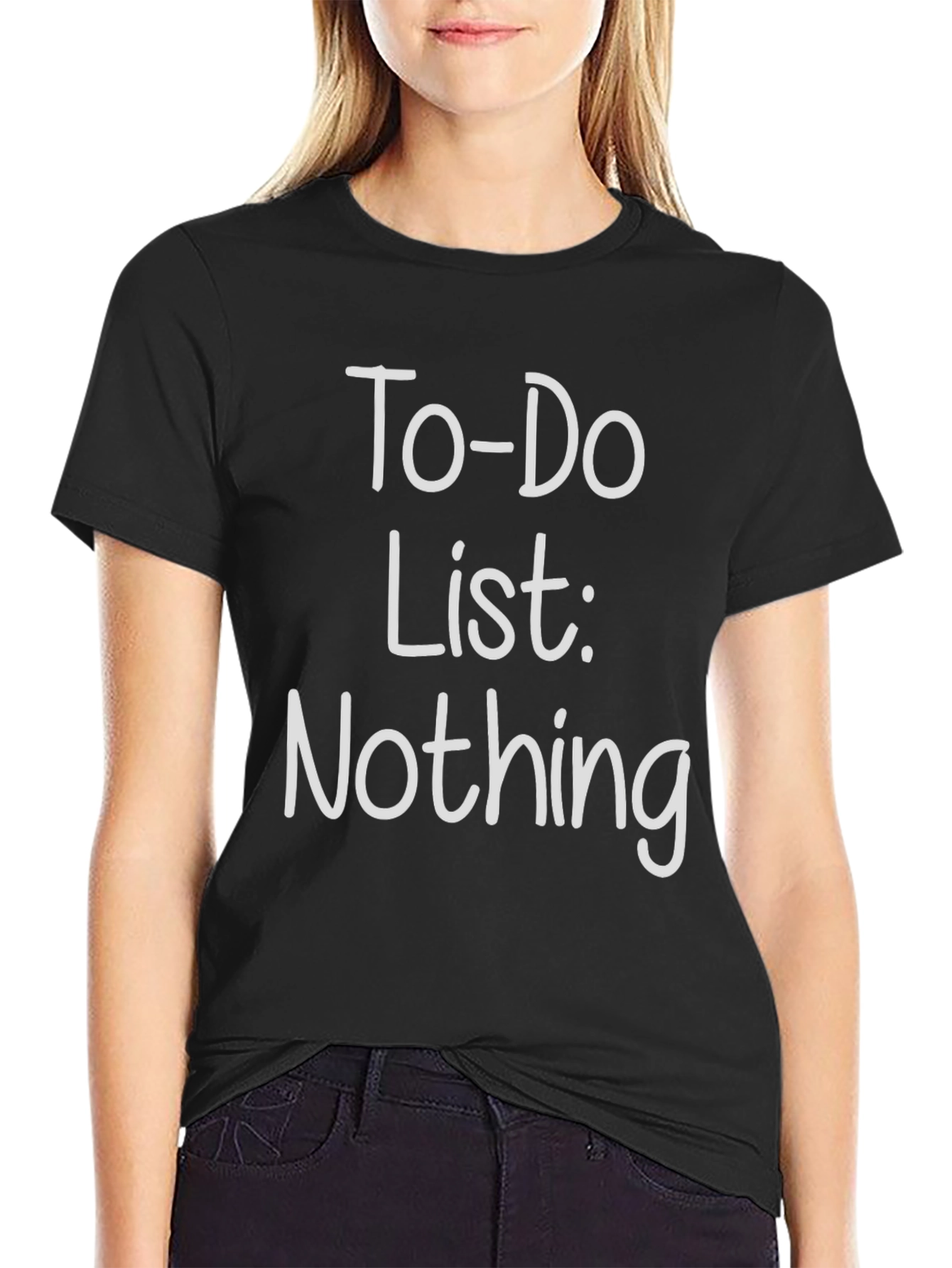 Black To-Do List: Nothing - Graphic Tee view 2