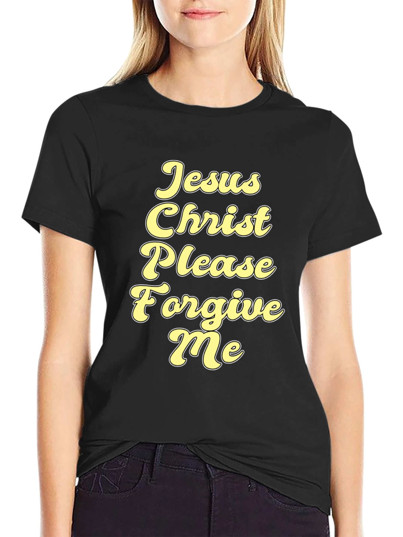 Black Jesus Christ Please Forgive Me Graphic Tee view 2