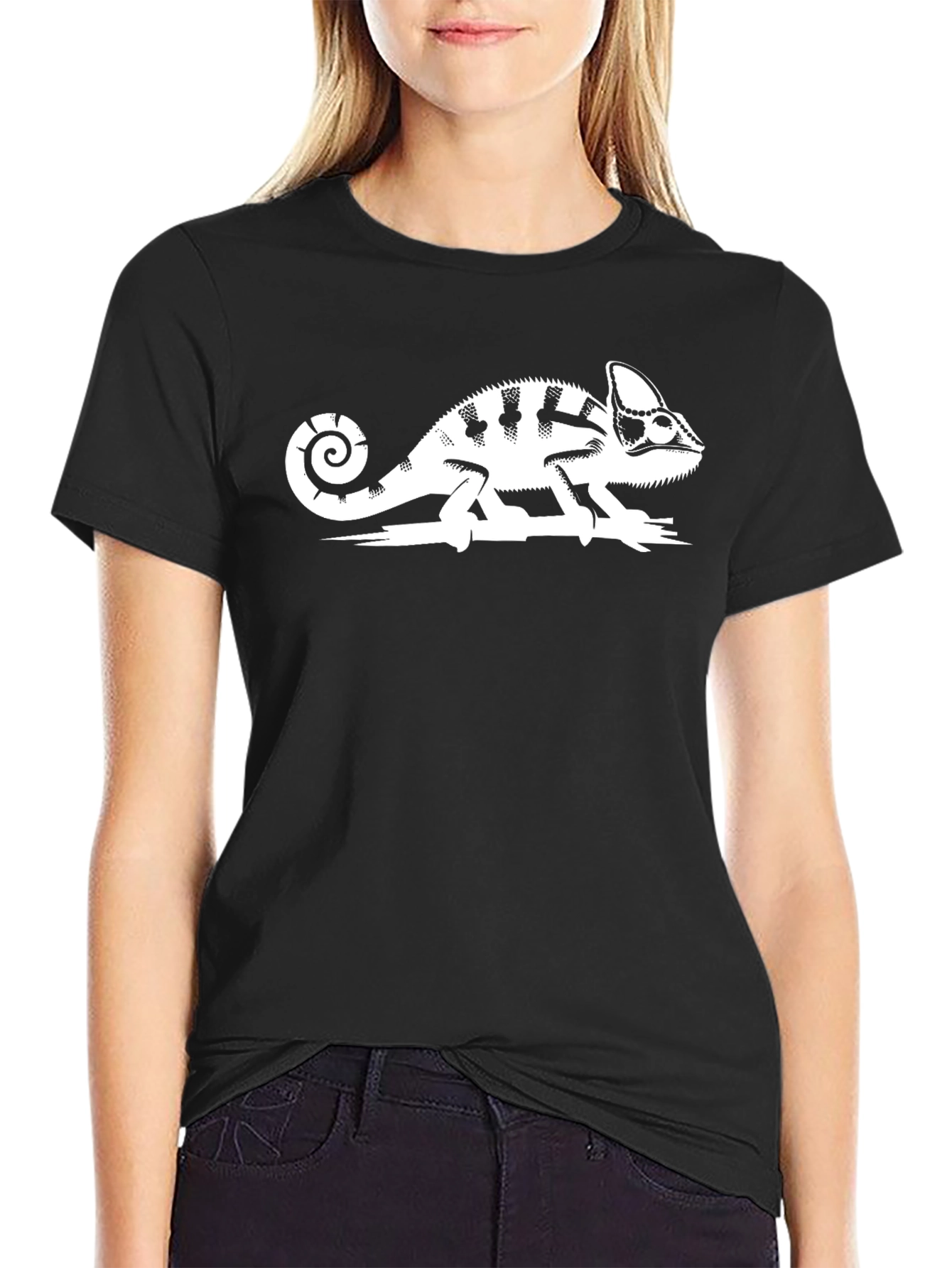 Black Chameleon Graphic Tee - Black view 2