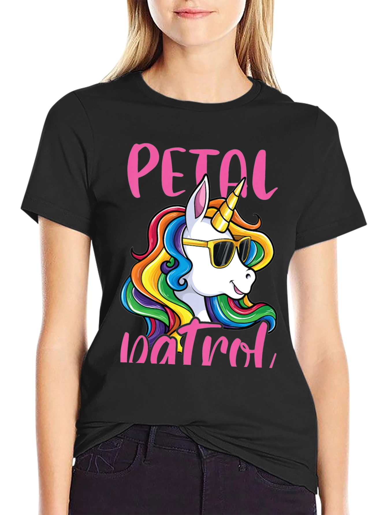 Black Petal Patrol Unicorn Graphic Tee view 2