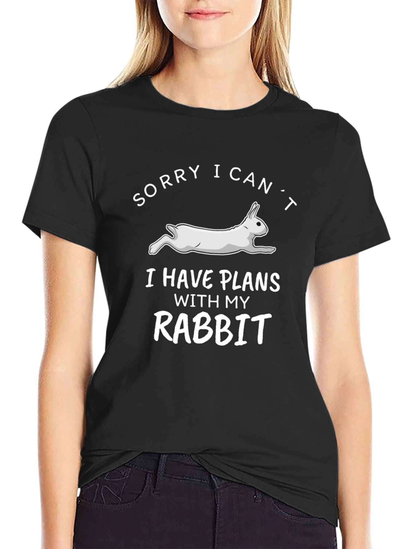 Black Rabbit Plans Graphic T-Shirt - Soft Cotton Tee view 2