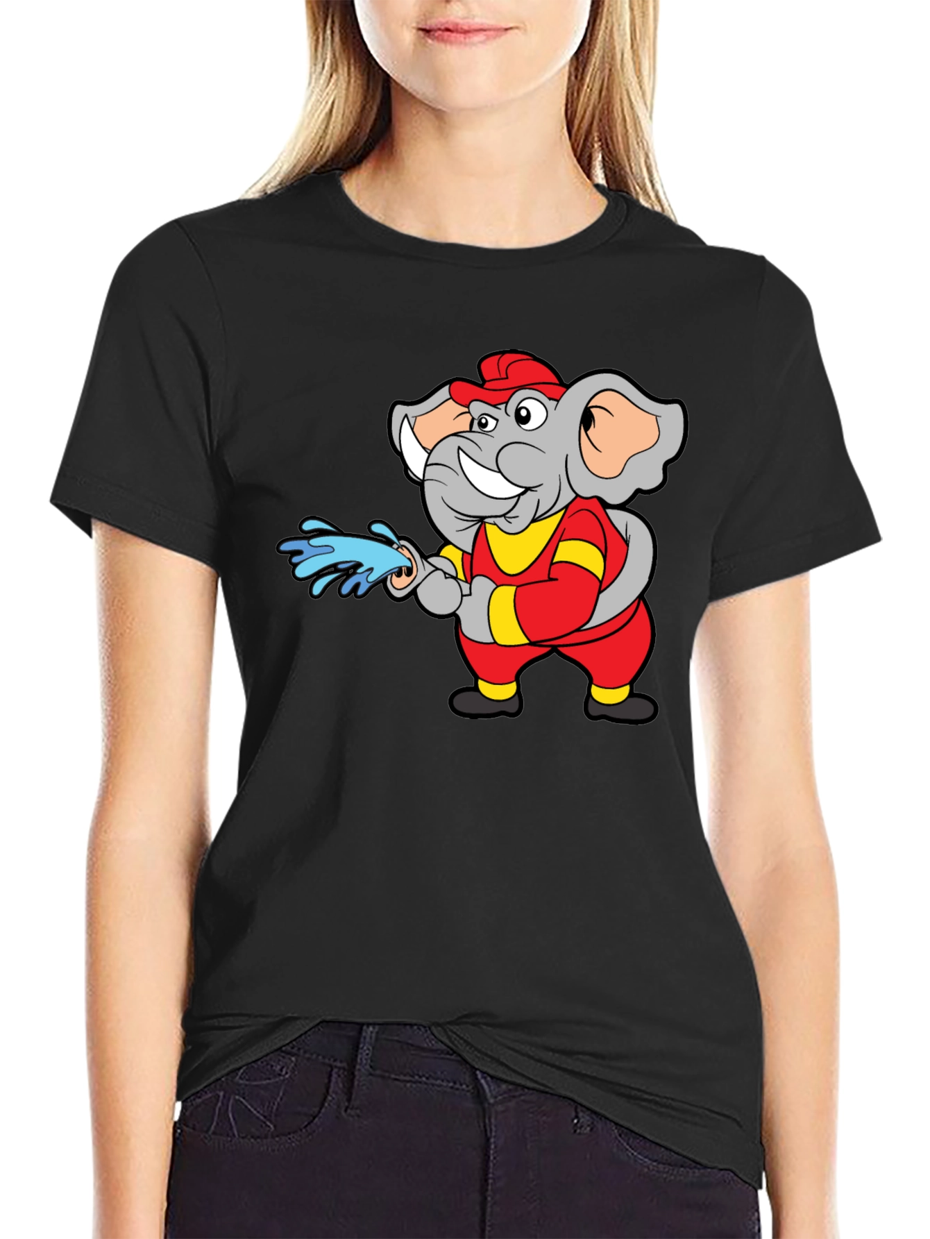 Black Elephant Firefighter T-Shirt view 2