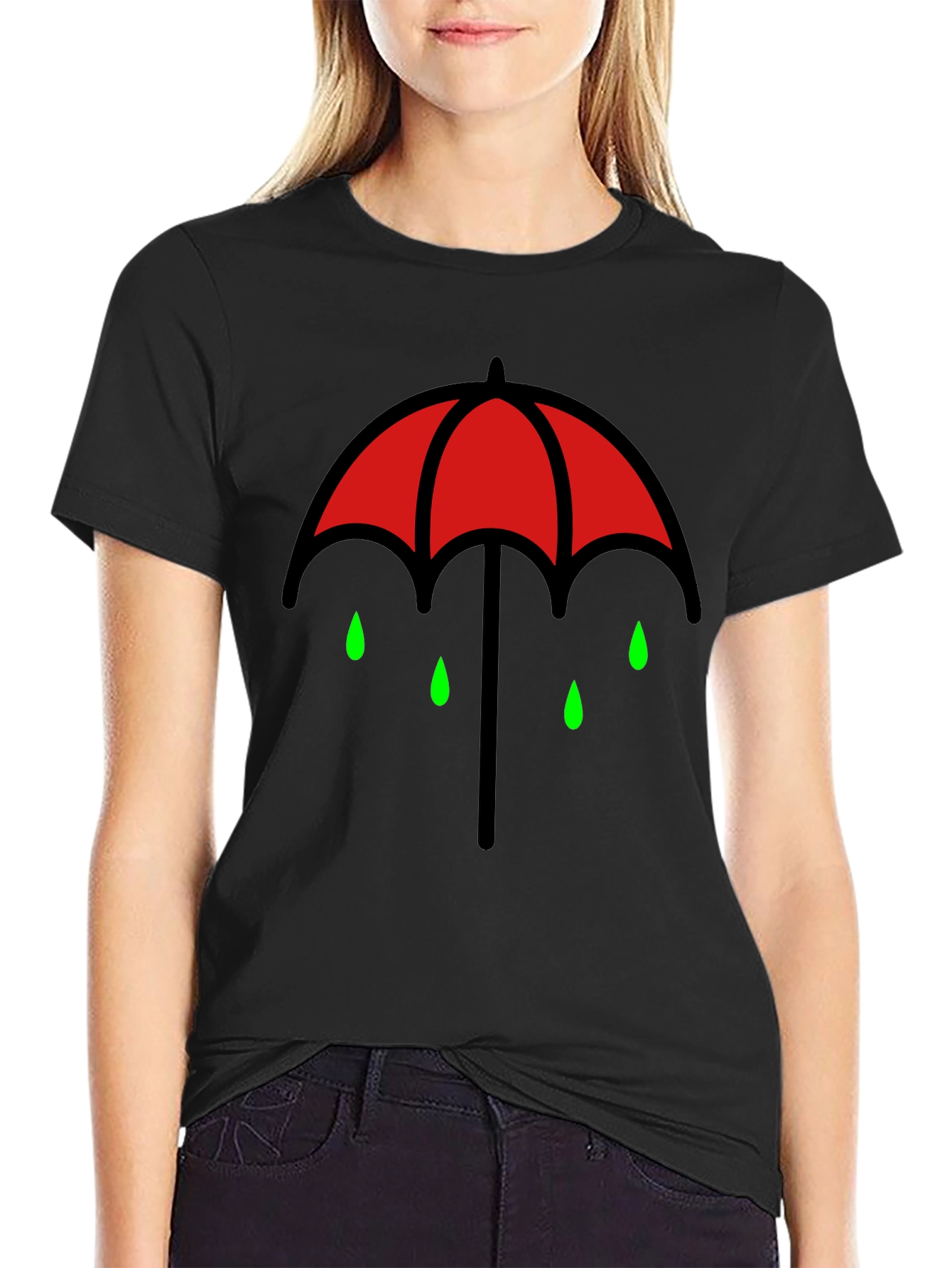 Black Umbrella Academy Inspired Graphic Tee - Black Cotton T-Shirt view 2