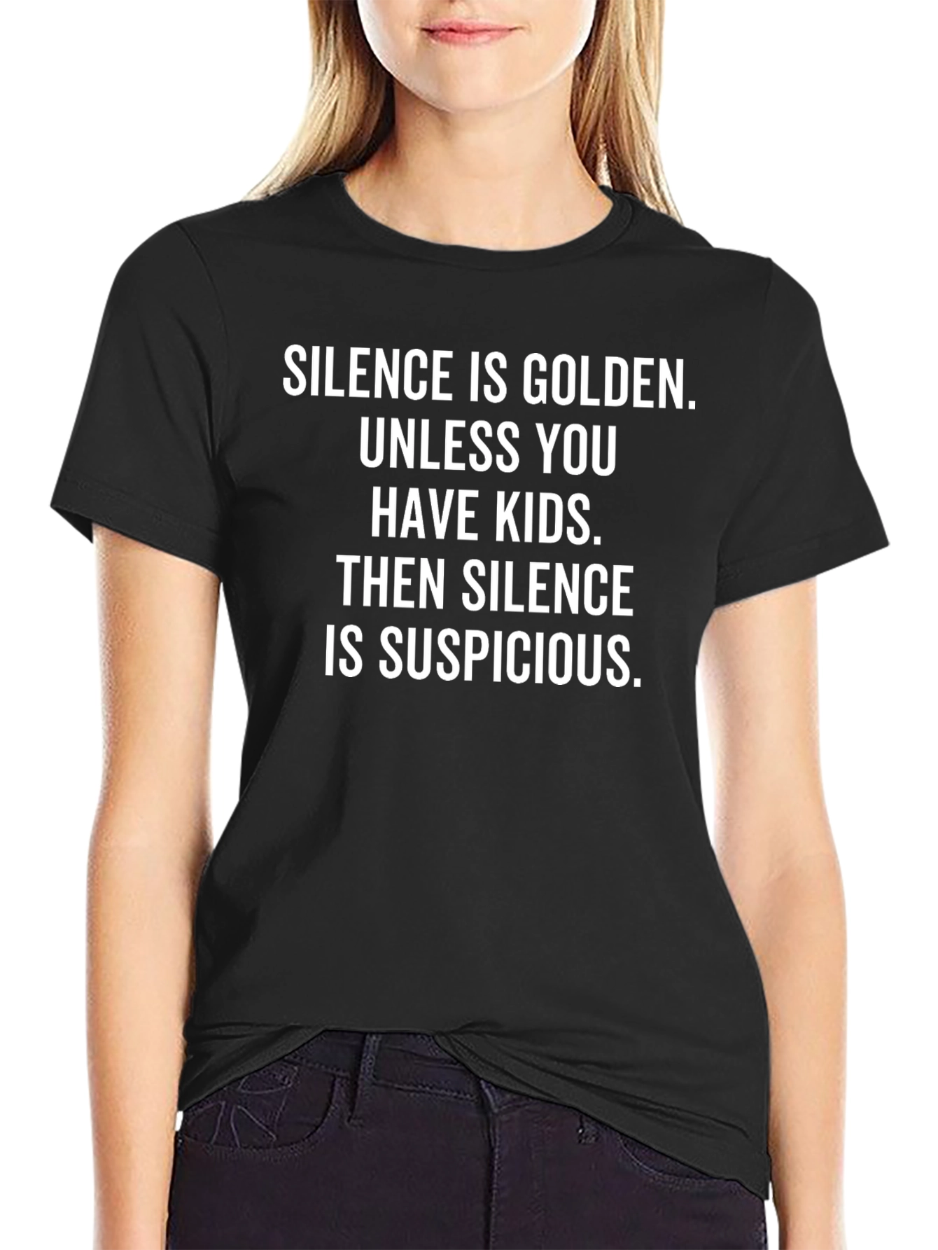 Black Silence is Golden Graphic Novelty T-Shirt view 2